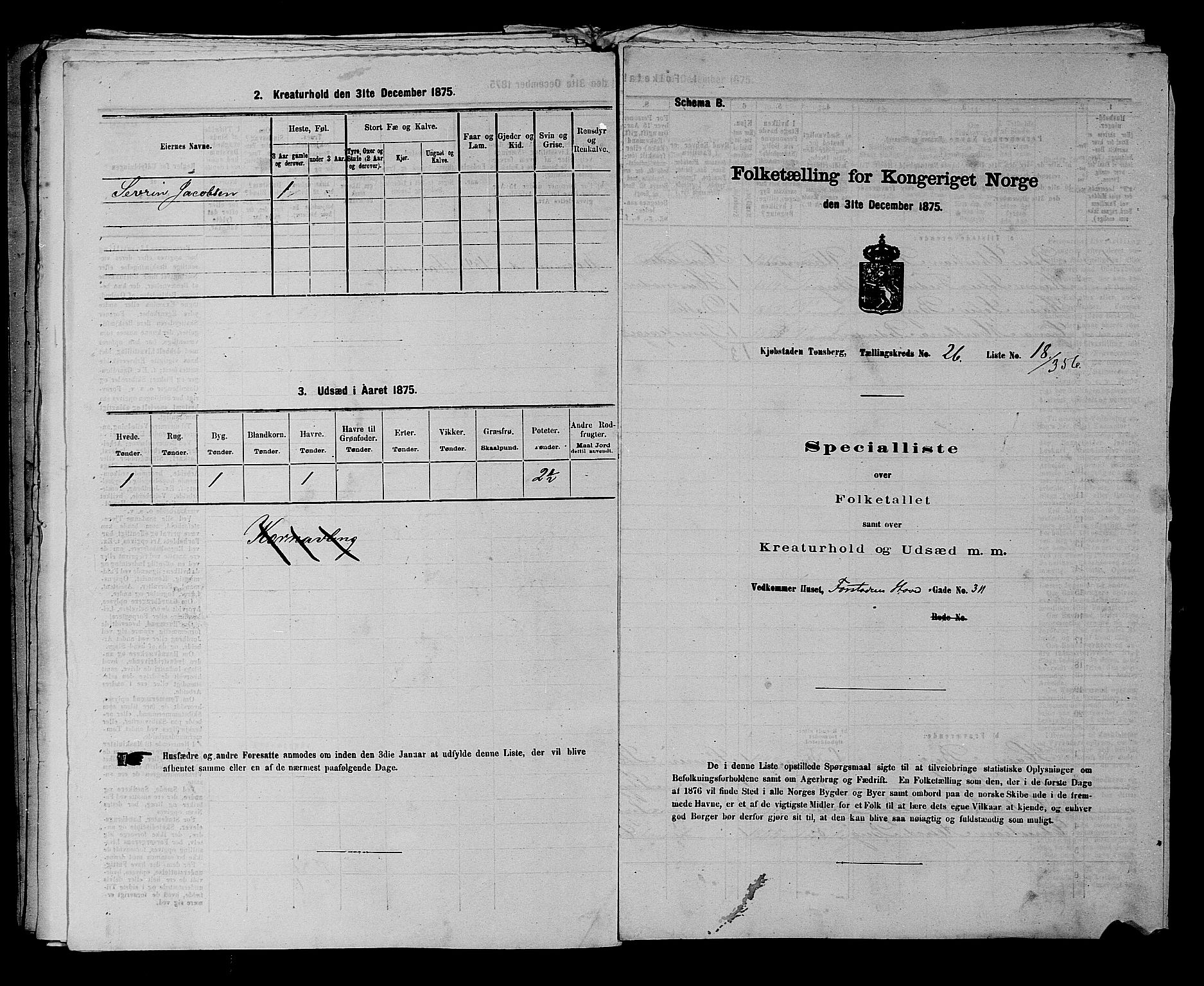 SAKO, 1875 census for 0705P Tønsberg, 1875, p. 857