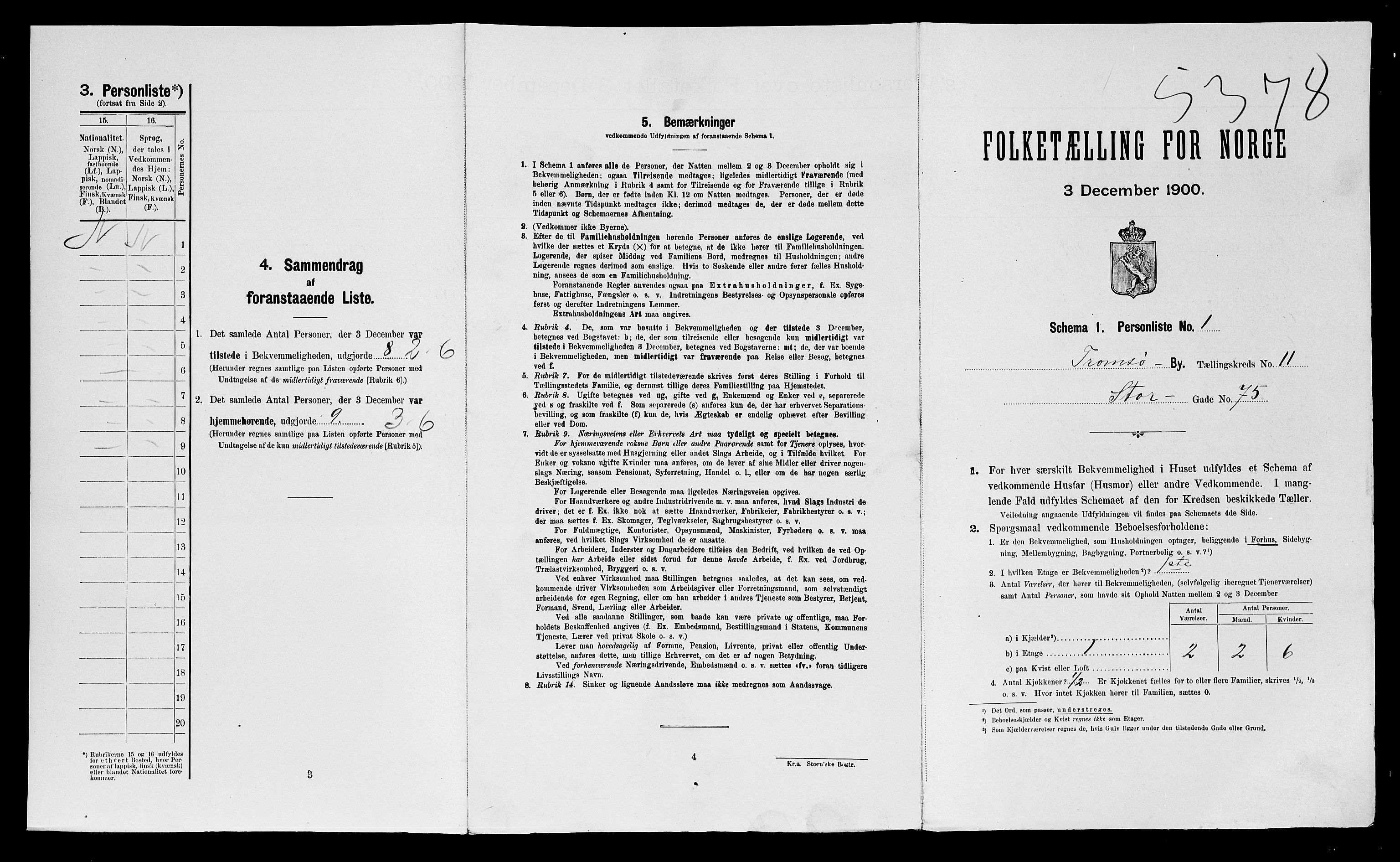 SATØ, 1900 census for Tromsø, 1900, p. 3221