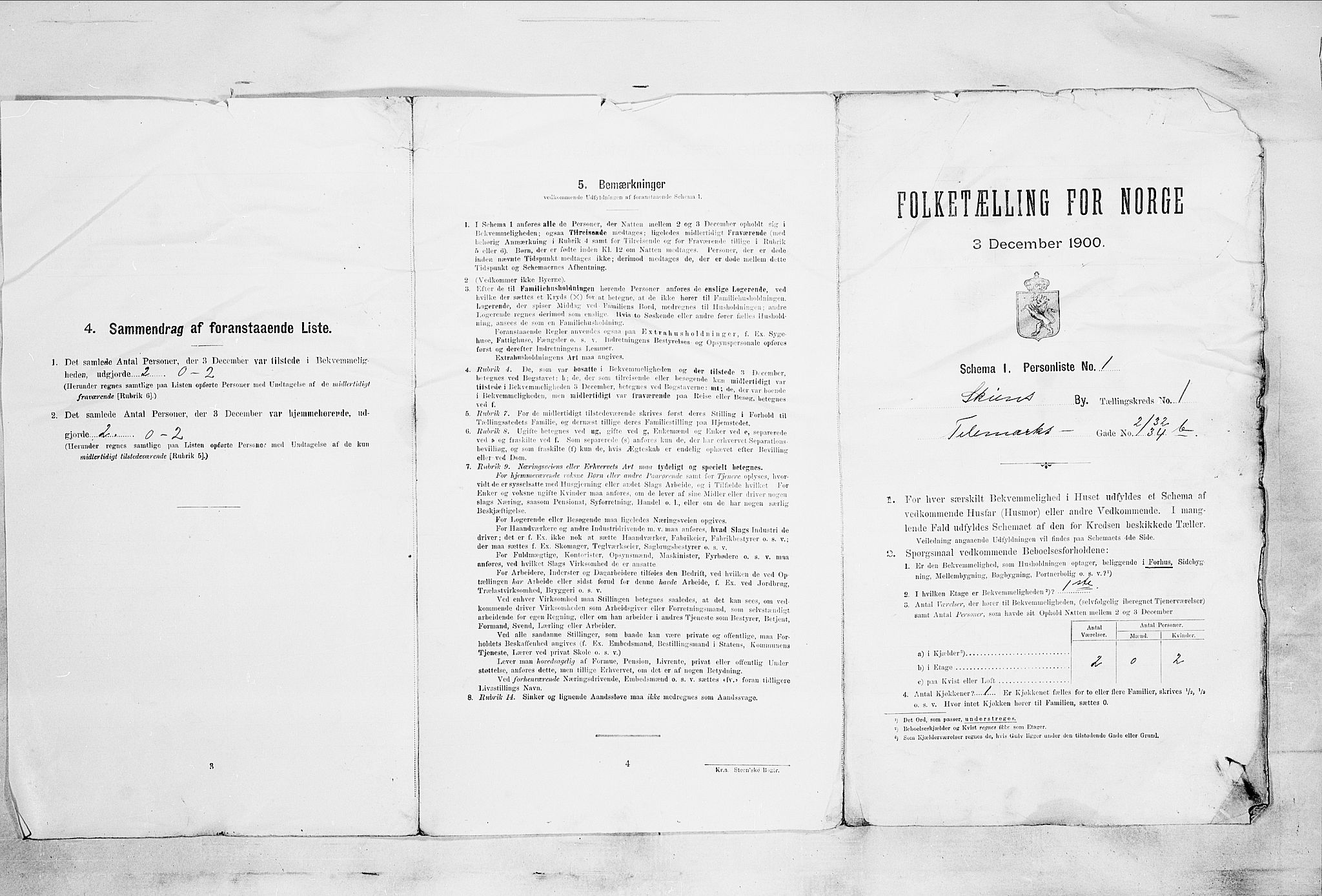 SAKO, 1900 census for Skien, 1900, p. 78