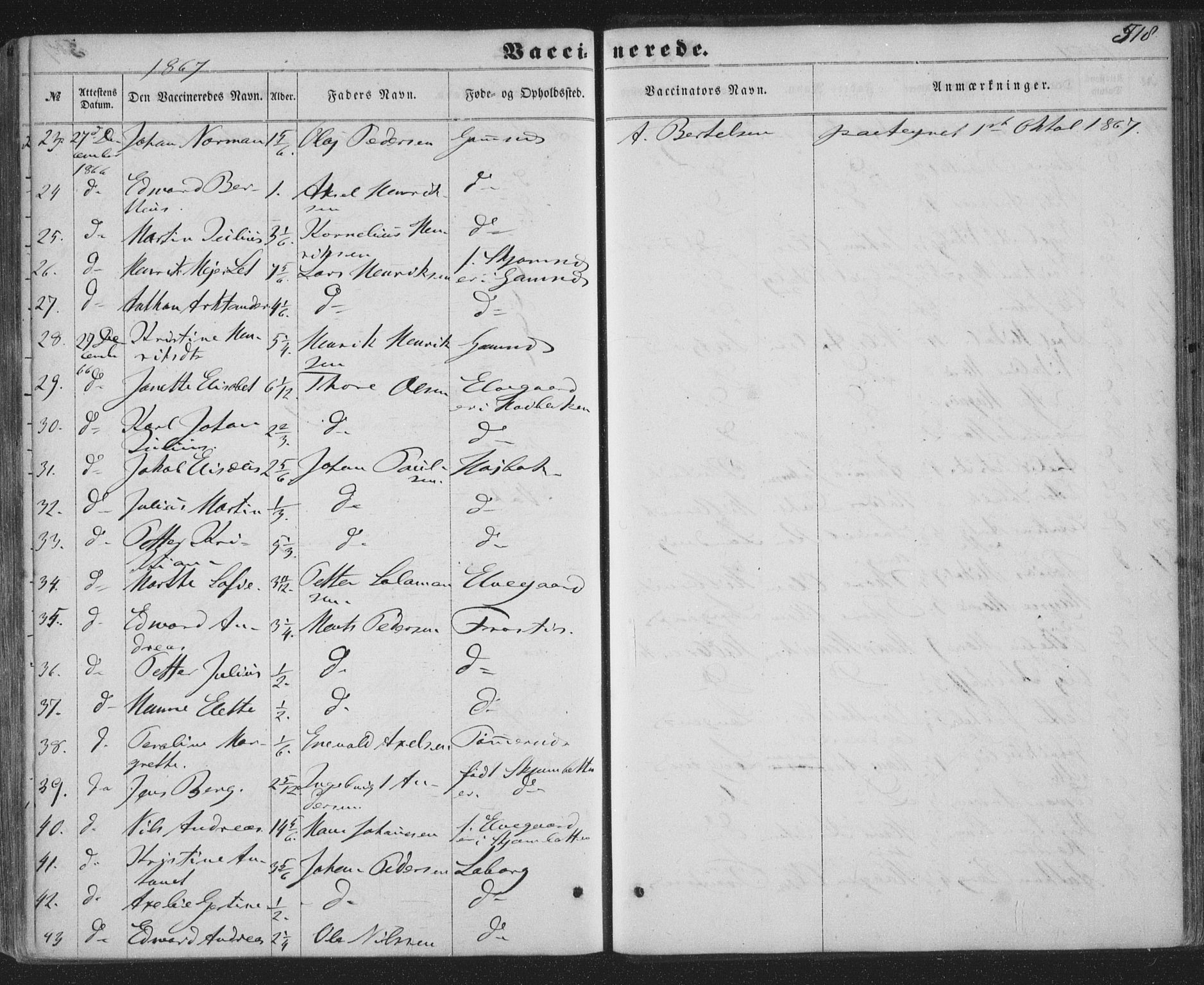 Ministerialprotokoller, klokkerbøker og fødselsregistre - Nordland, AV/SAT-A-1459/863/L0896: Parish register (official) no. 863A08, 1861-1871, p. 518