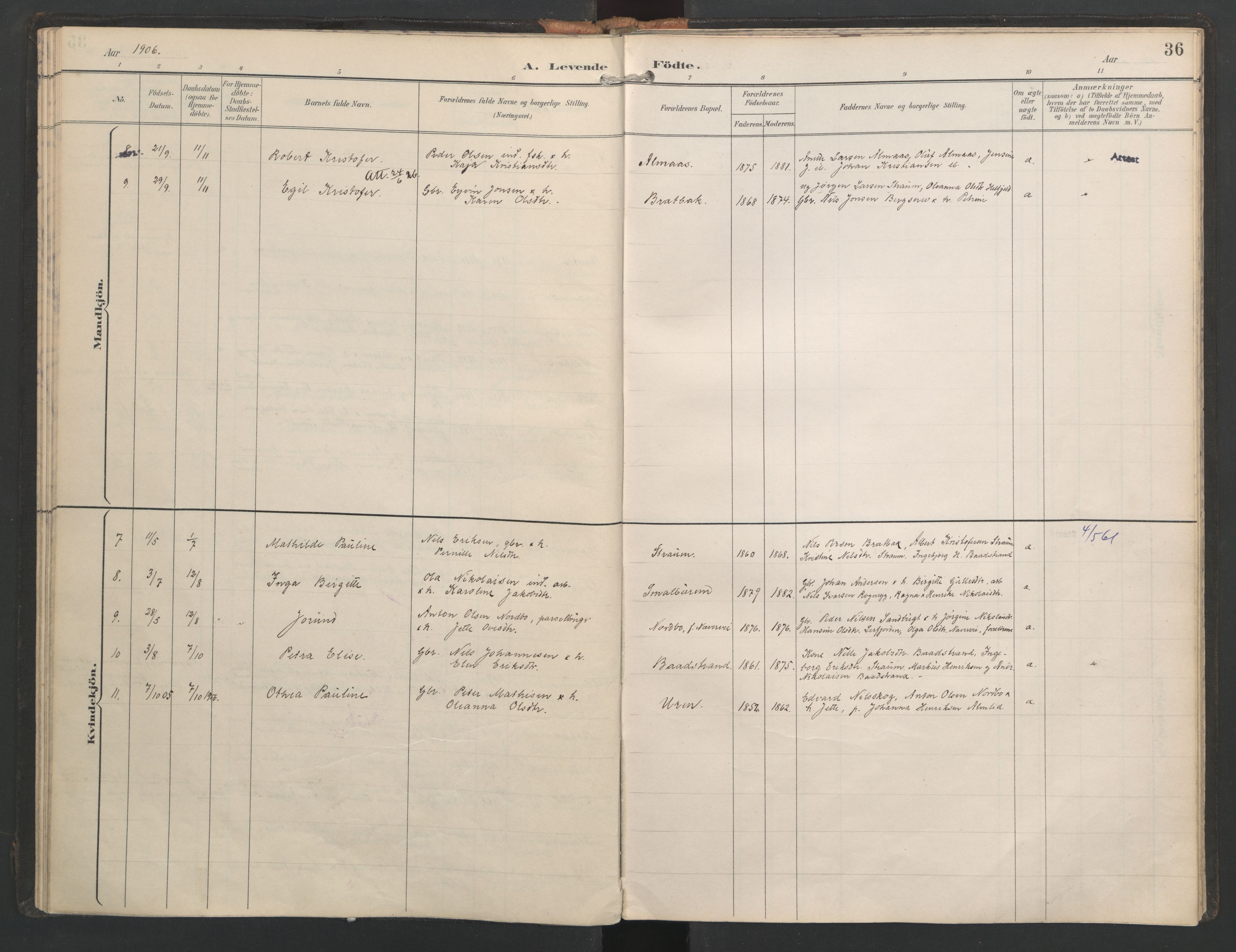 Ministerialprotokoller, klokkerbøker og fødselsregistre - Nordland, SAT/A-1459/821/L0317: Parish register (official) no. 821A01, 1892-1907, p. 36