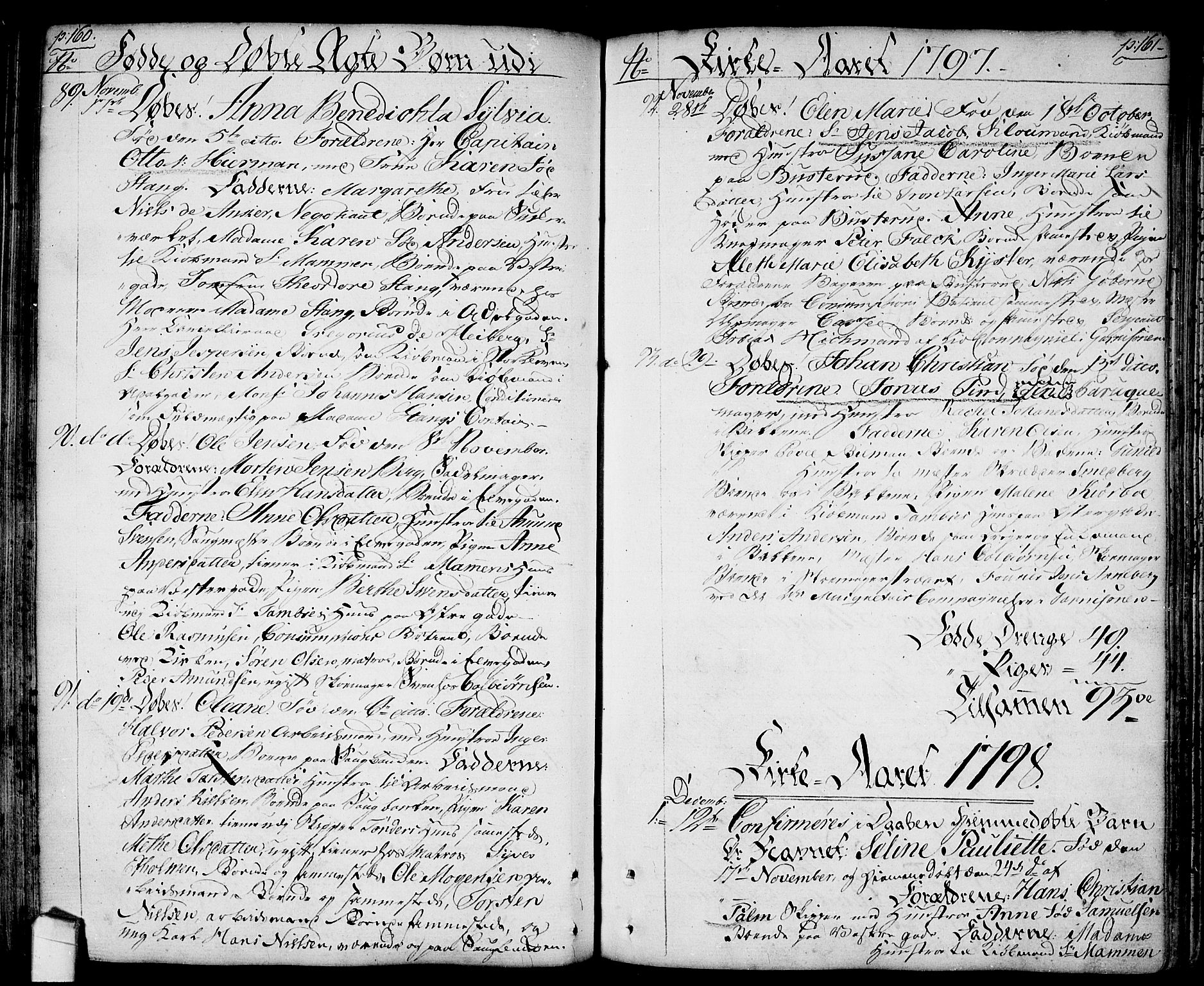 Halden prestekontor Kirkebøker, SAO/A-10909/F/Fa/L0002: Parish register (official) no. I 2, 1792-1812, p. 160-161