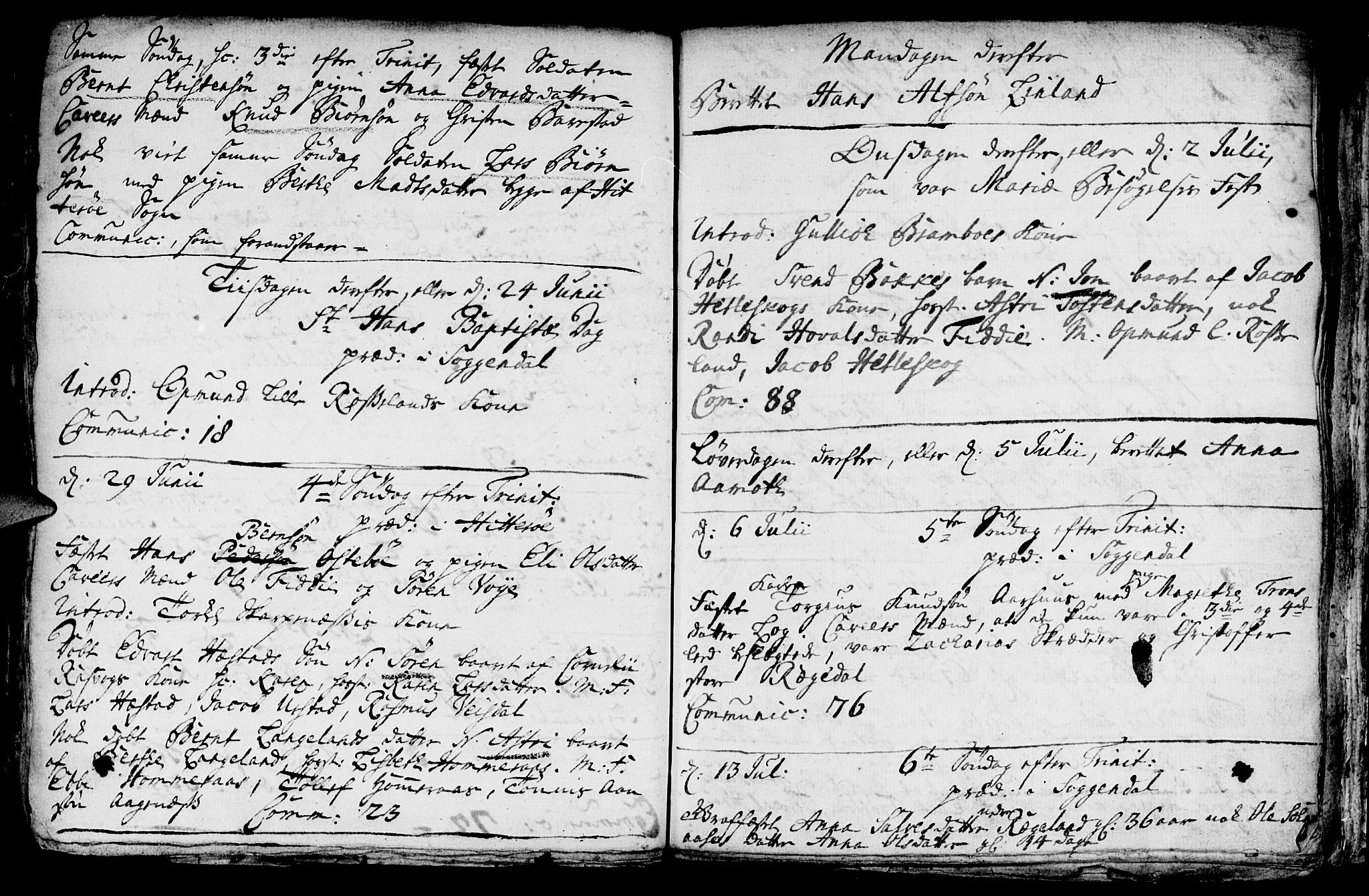 Sokndal sokneprestkontor, AV/SAST-A-101808: Parish register (official) no. A 1, 1729-1740