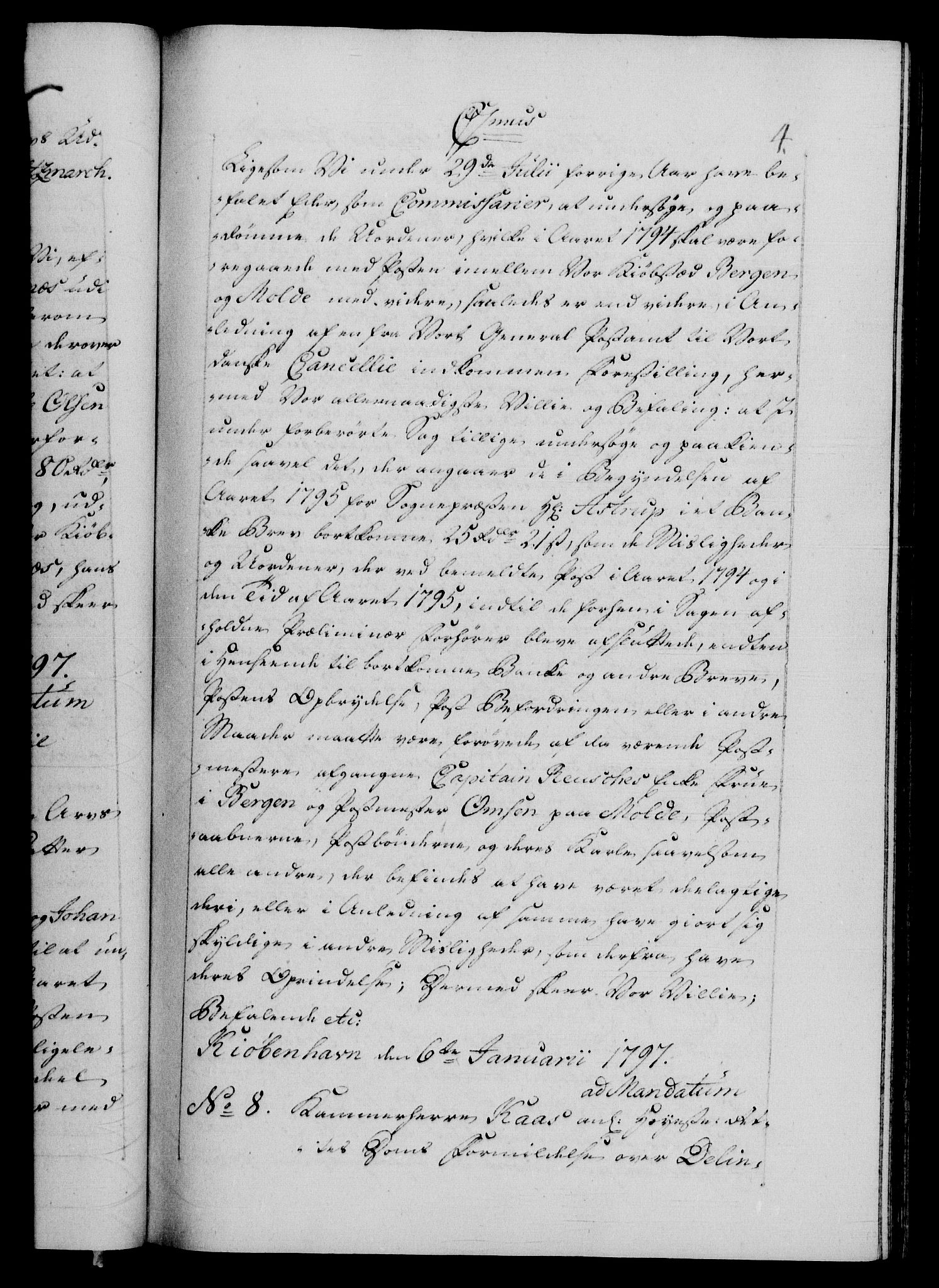 Danske Kanselli 1572-1799, AV/RA-EA-3023/F/Fc/Fca/Fcab/L0046: Norske tegnelser, 1797-1799, p. 4a
