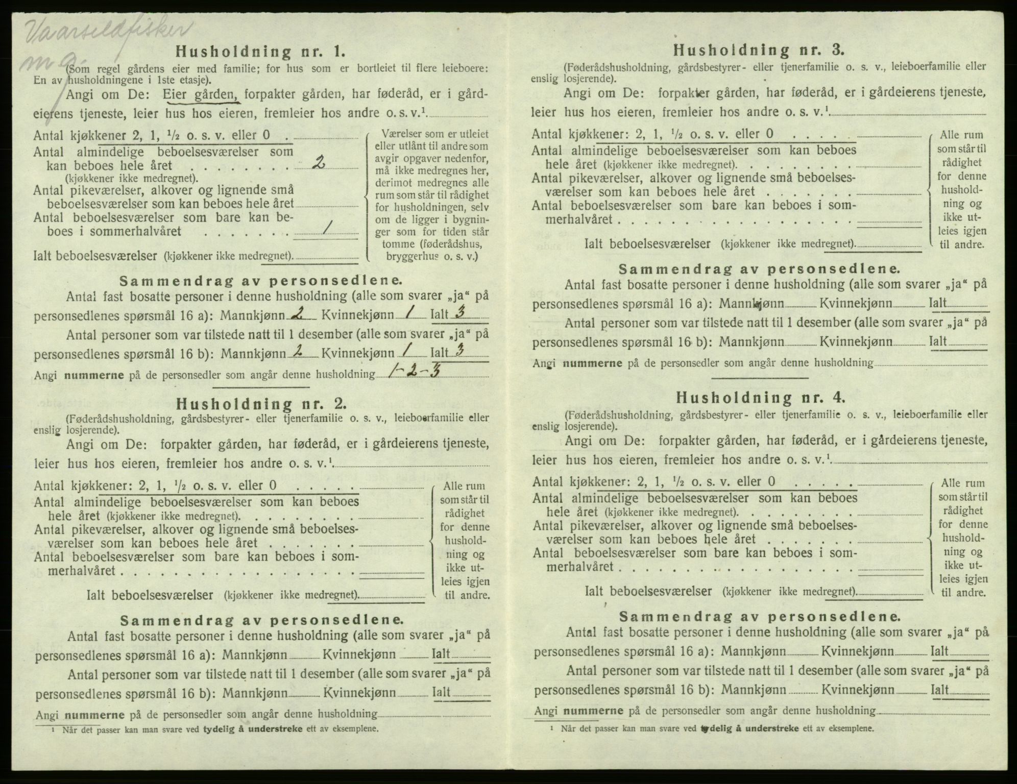 SAB, 1920 census for Bremnes, 1920, p. 812