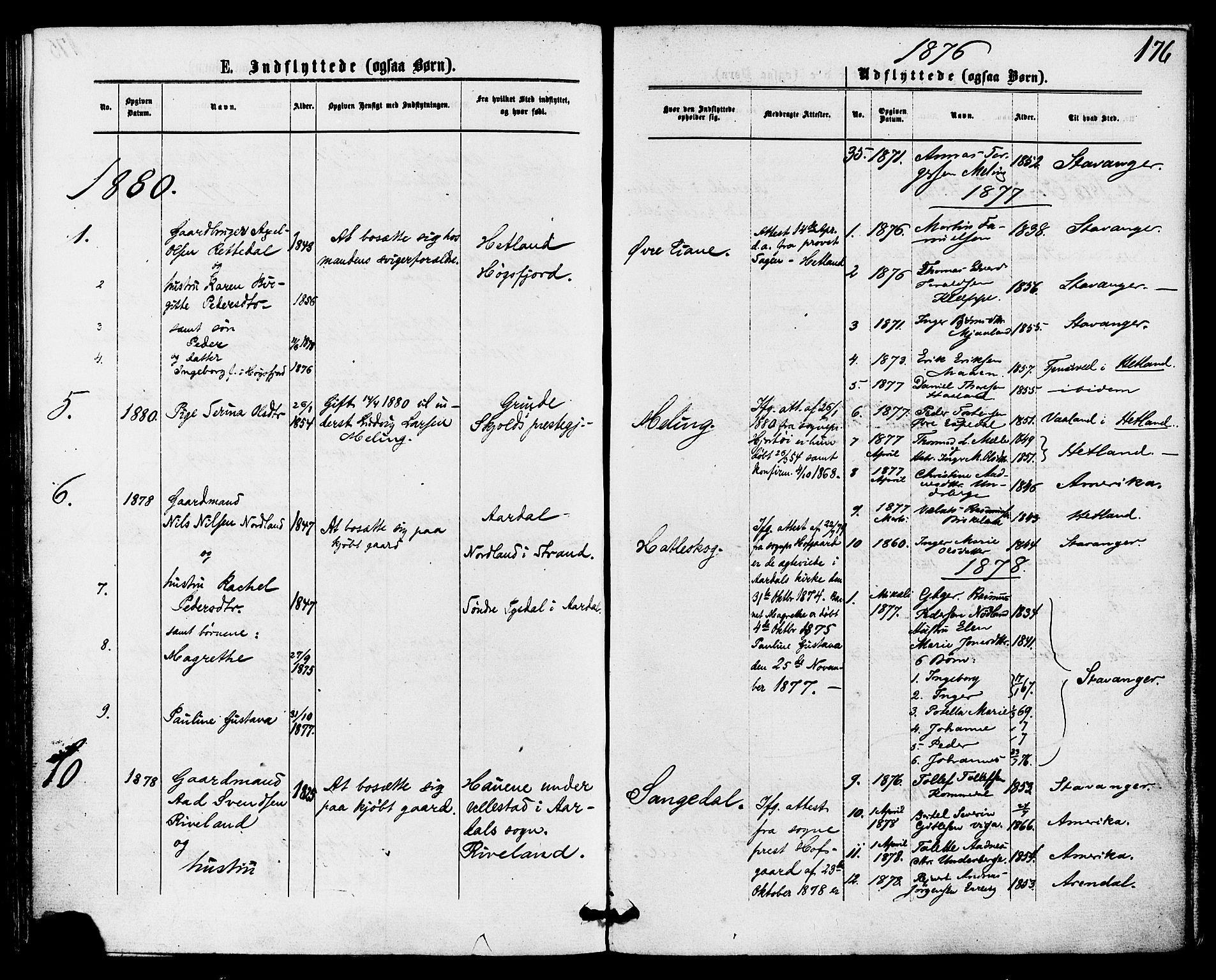 Høgsfjord sokneprestkontor, SAST/A-101624/H/Ha/Haa/L0004: Parish register (official) no. A 4, 1876-1884, p. 176
