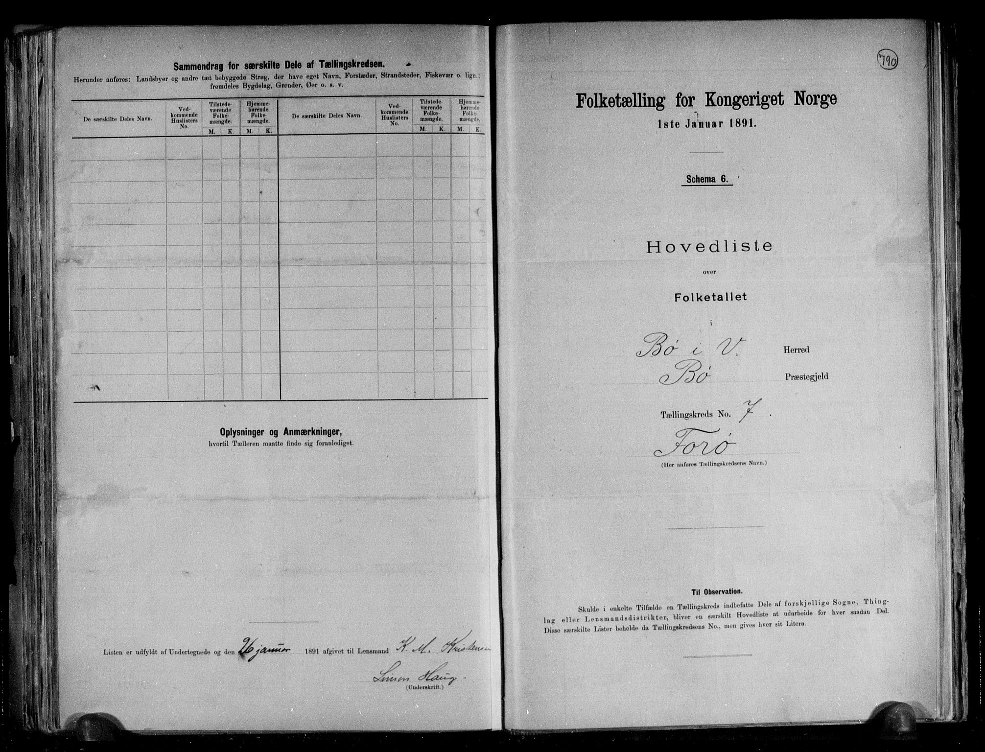 RA, 1891 census for 1867 Bø, 1891, p. 19