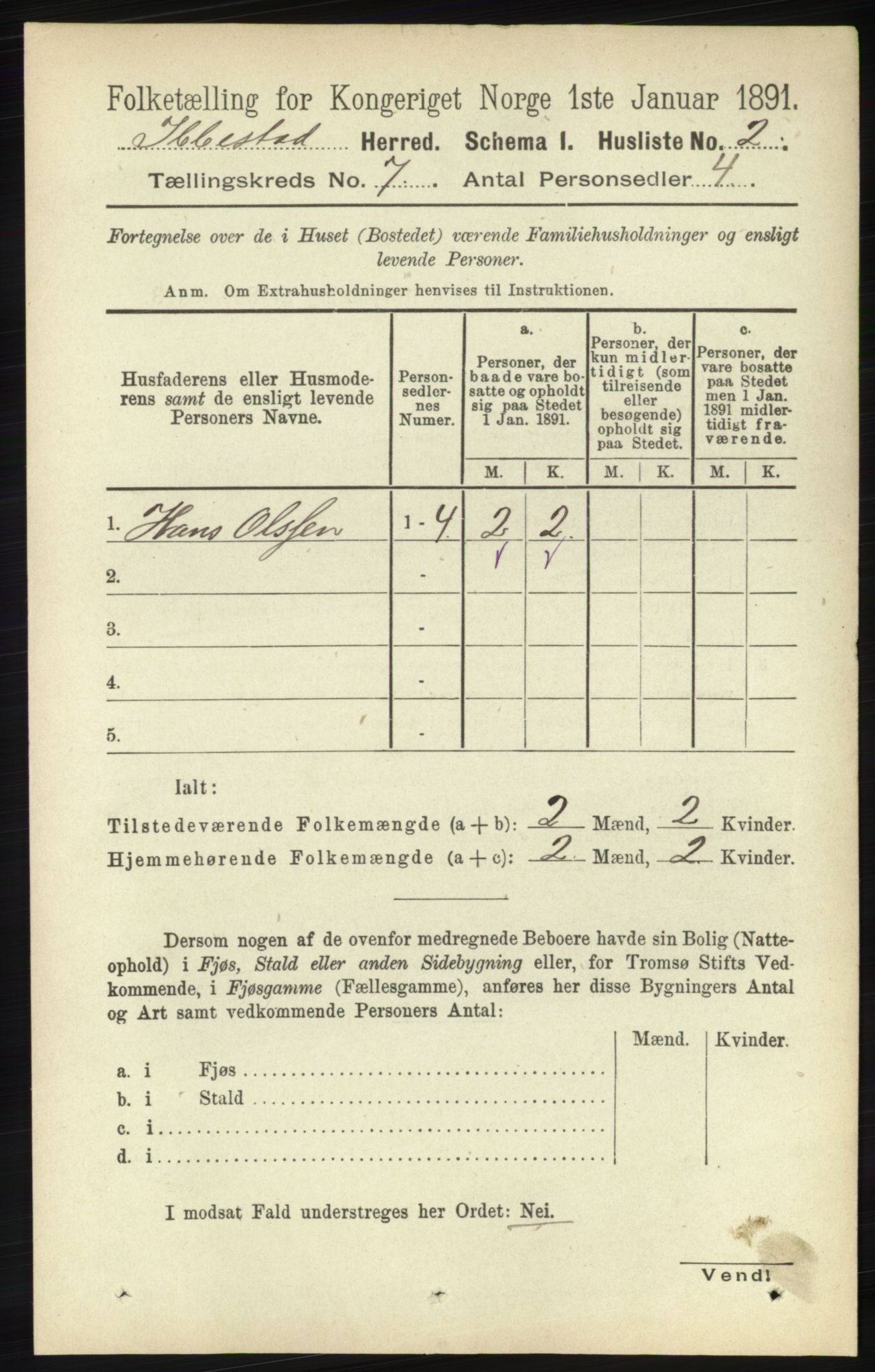 RA, 1891 census for 1917 Ibestad, 1891, p. 4049