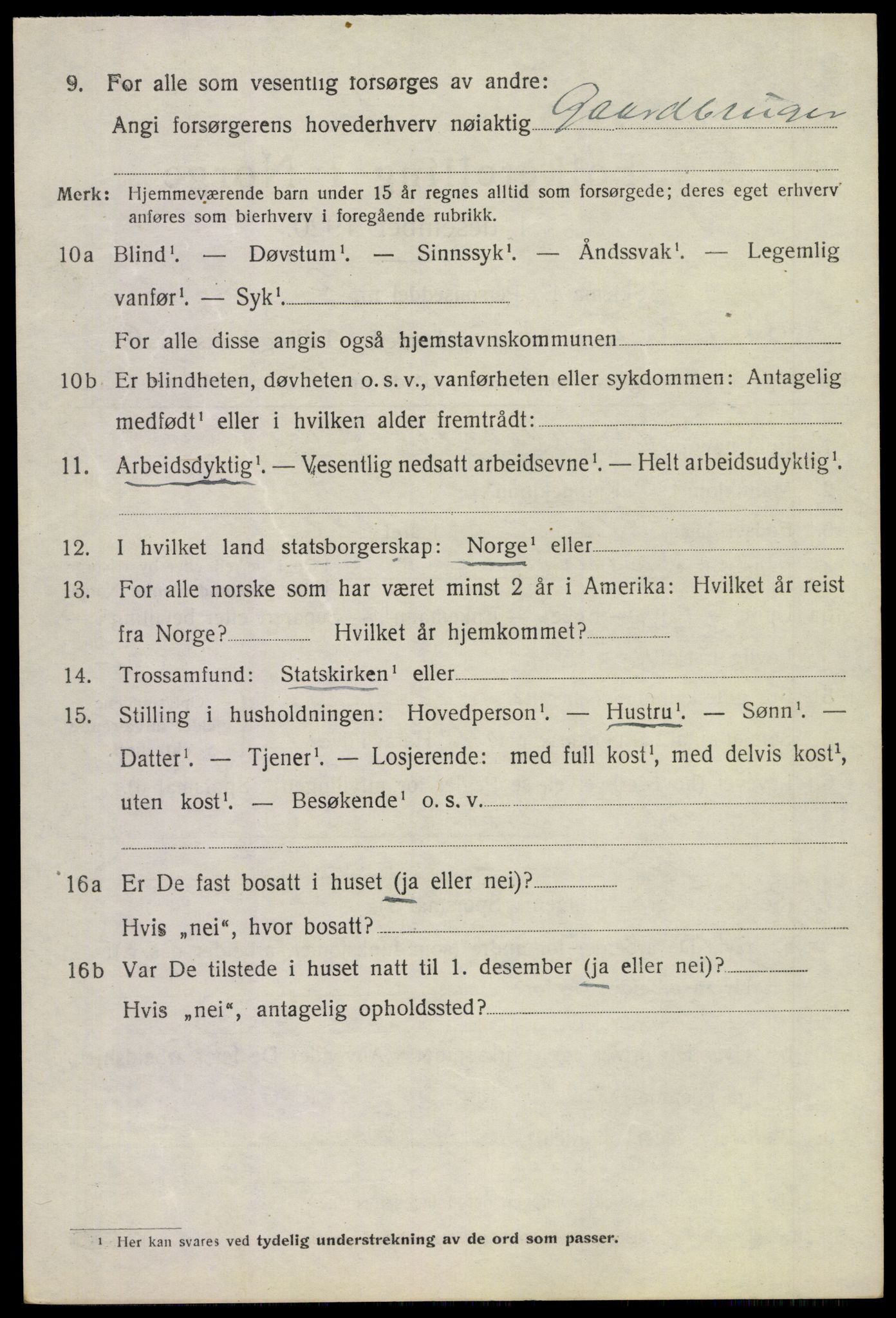 SAKO, 1920 census for Sandeherred, 1920, p. 10325