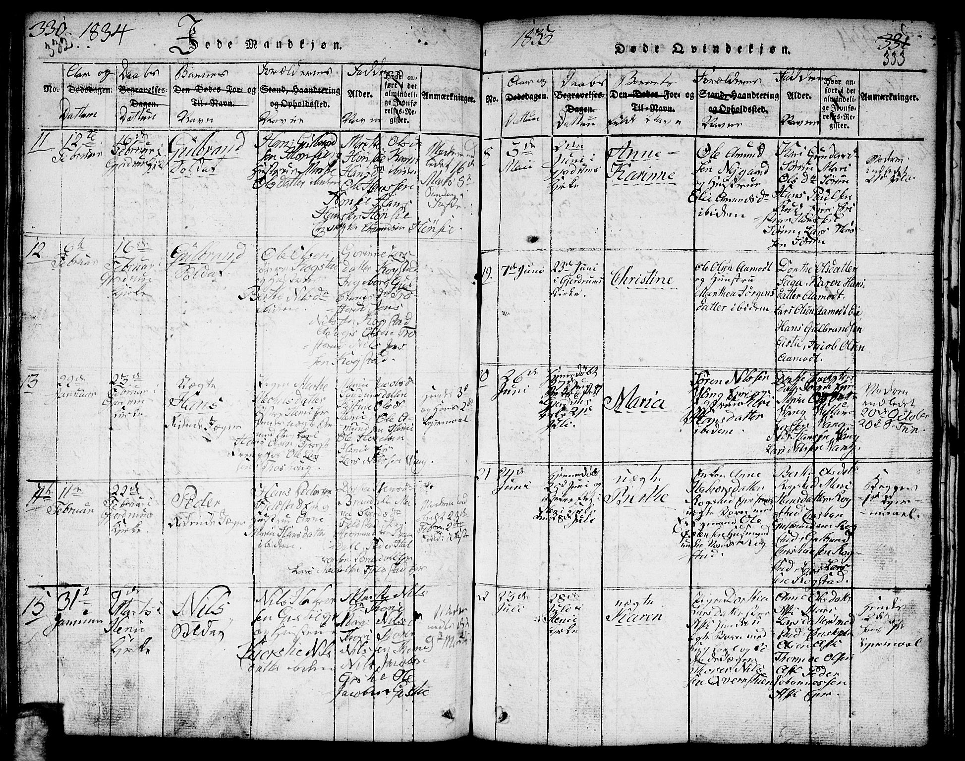 Gjerdrum prestekontor Kirkebøker, AV/SAO-A-10412b/F/Fa/L0004: Parish register (official) no. I 4, 1816-1836, p. 332-333