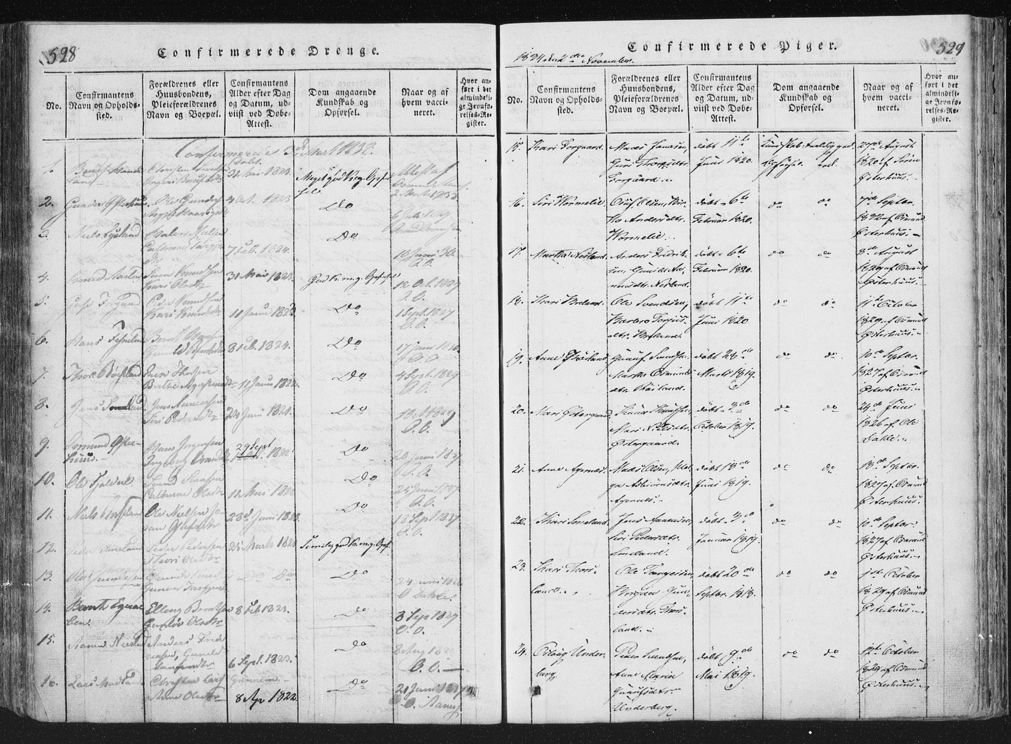 Åseral sokneprestkontor, SAK/1111-0051/F/Fa/L0001: Parish register (official) no. A 1, 1815-1853, p. 528-529