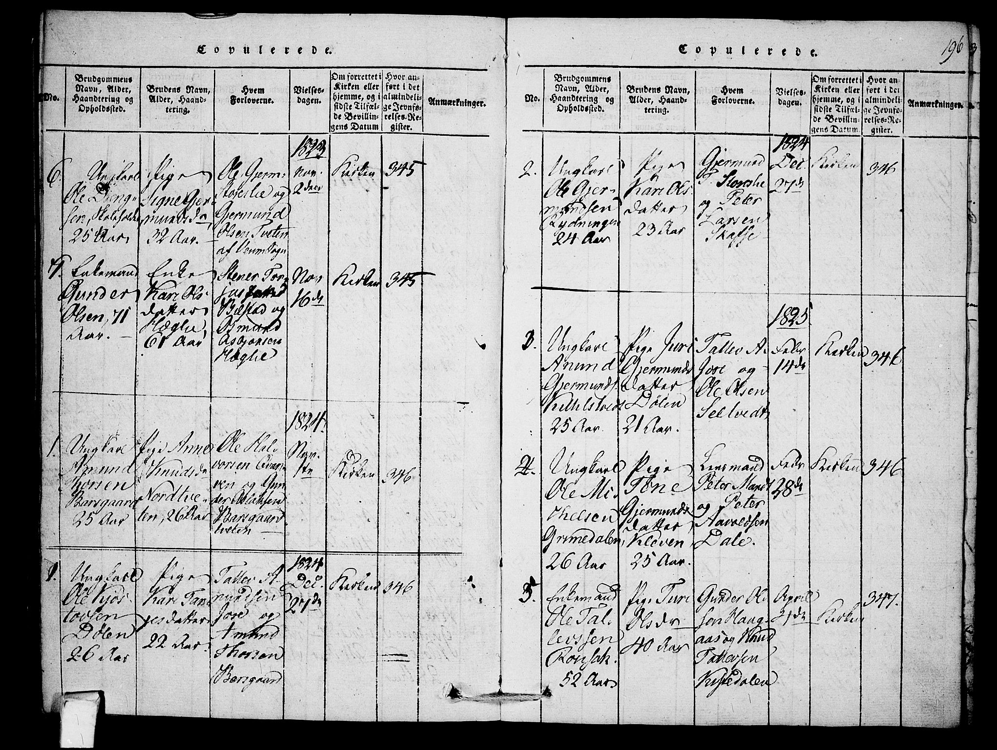 Mo kirkebøker, SAKO/A-286/F/Fb/L0001: Parish register (official) no. II 1, 1814-1844, p. 196