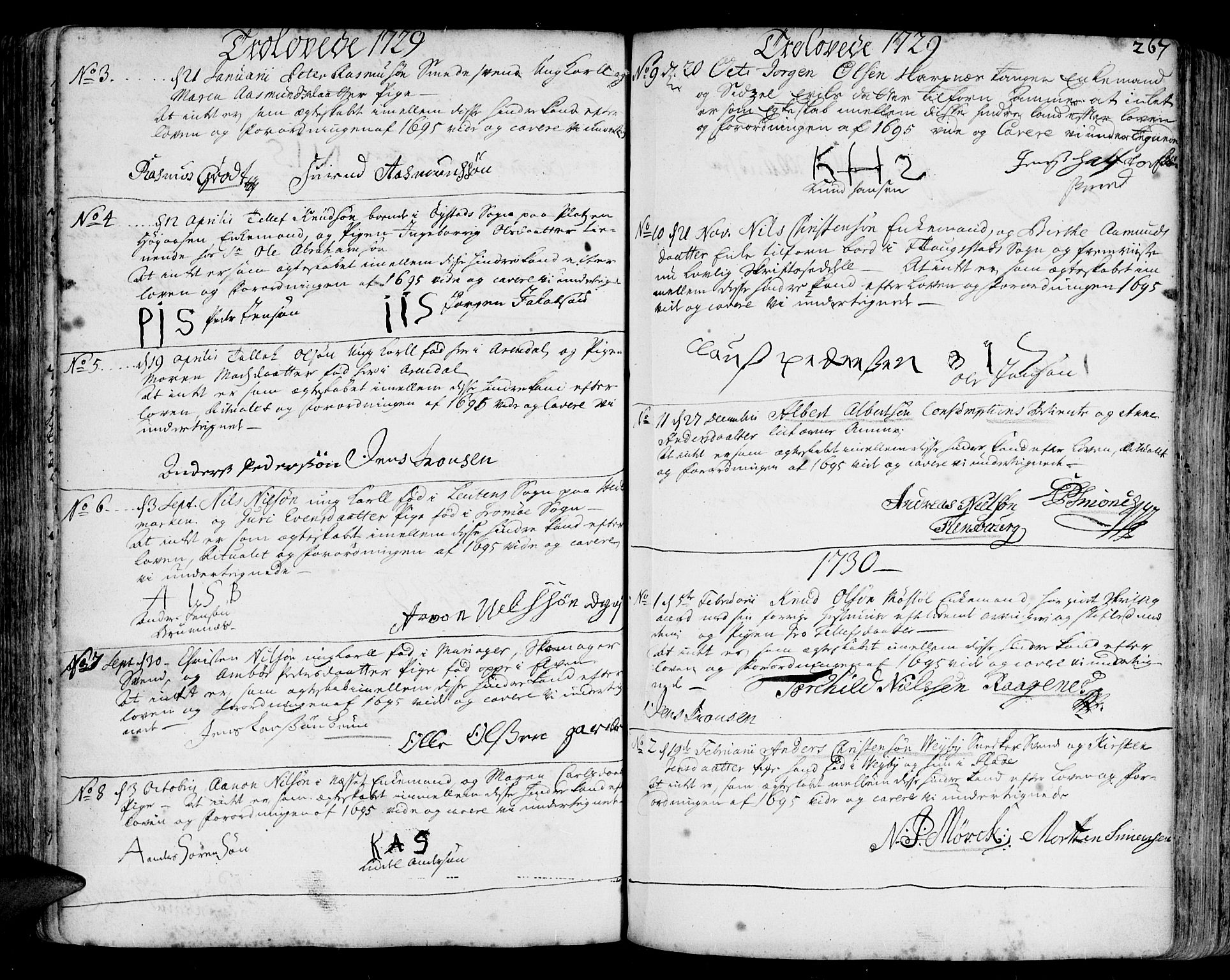 Arendal sokneprestkontor, Trefoldighet, SAK/1111-0040/F/Fa/L0001: Parish register (official) no. A 1, 1703-1815, p. 267