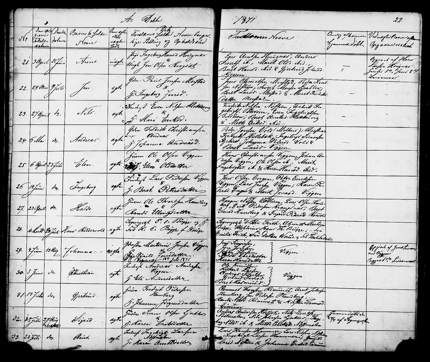 Ministerialprotokoller, klokkerbøker og fødselsregistre - Sør-Trøndelag, SAT/A-1456/665/L0777: Parish register (copy) no. 665C02, 1867-1915, p. 22