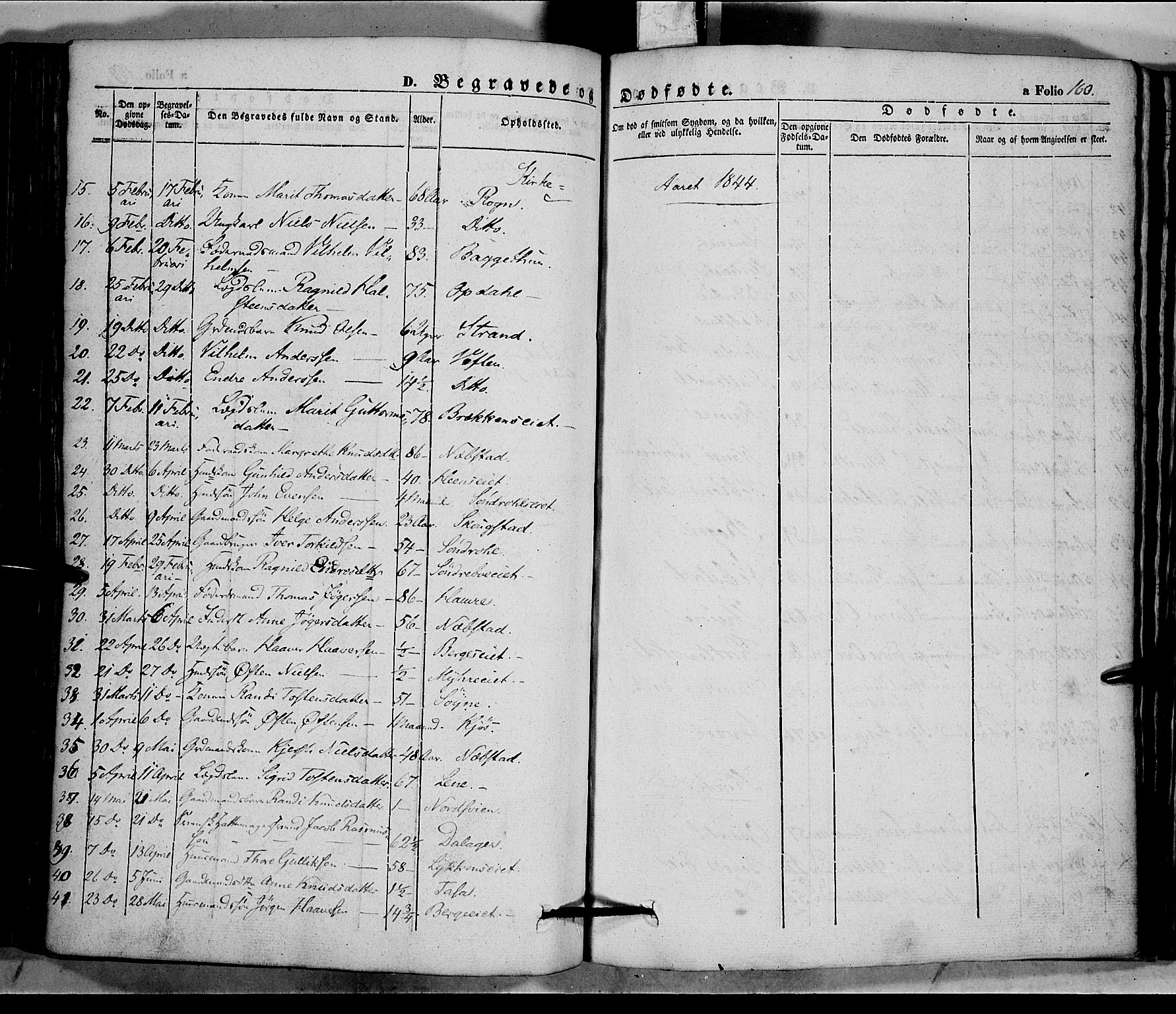 Vang prestekontor, Valdres, SAH/PREST-140/H/Ha/L0005: Parish register (official) no. 5, 1831-1845, p. 160