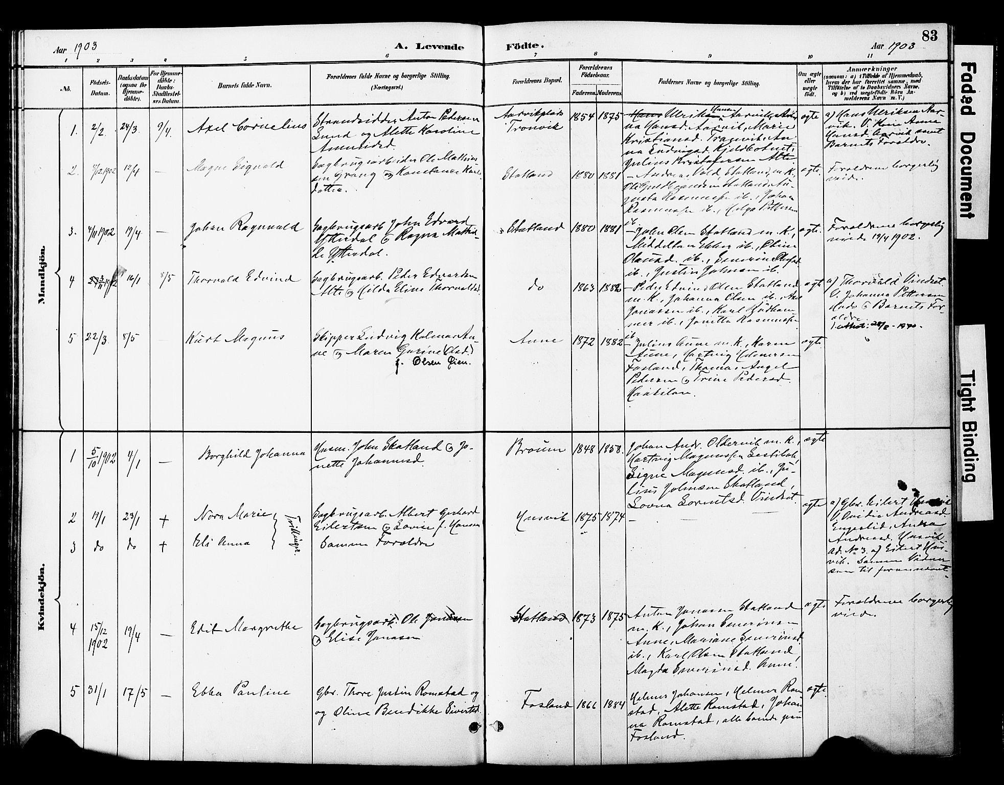 Ministerialprotokoller, klokkerbøker og fødselsregistre - Nord-Trøndelag, SAT/A-1458/774/L0628: Parish register (official) no. 774A02, 1887-1903, p. 83