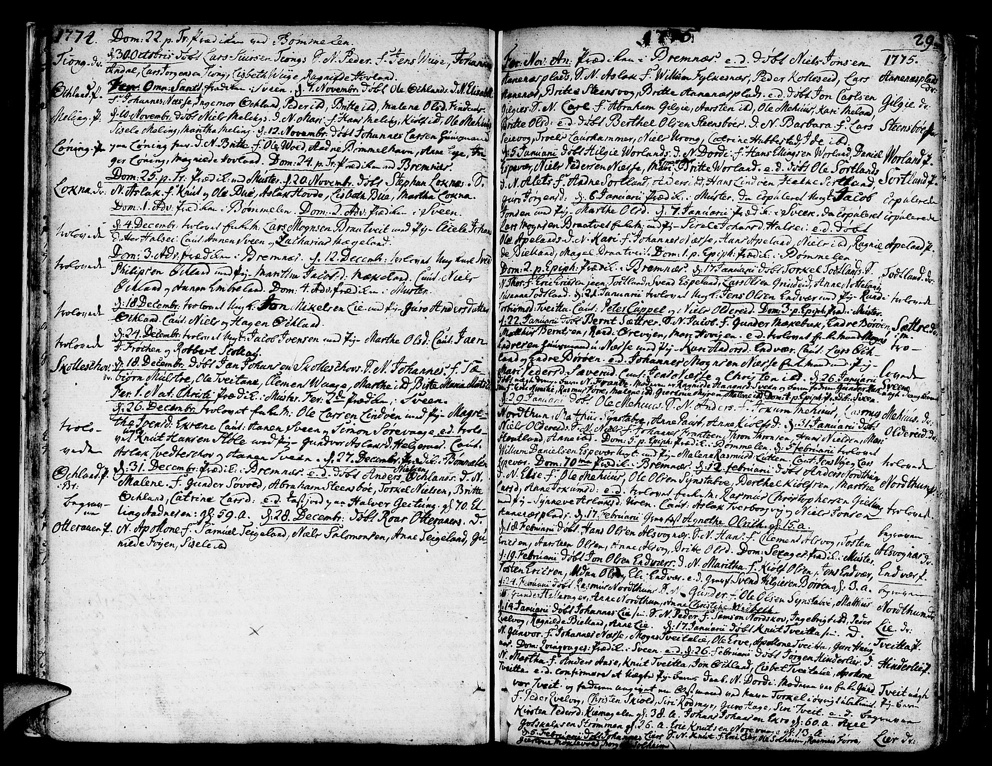 Finnås sokneprestembete, AV/SAB-A-99925/H/Ha/Haa/Haaa/L0003: Parish register (official) no. A 3, 1765-1803, p. 29