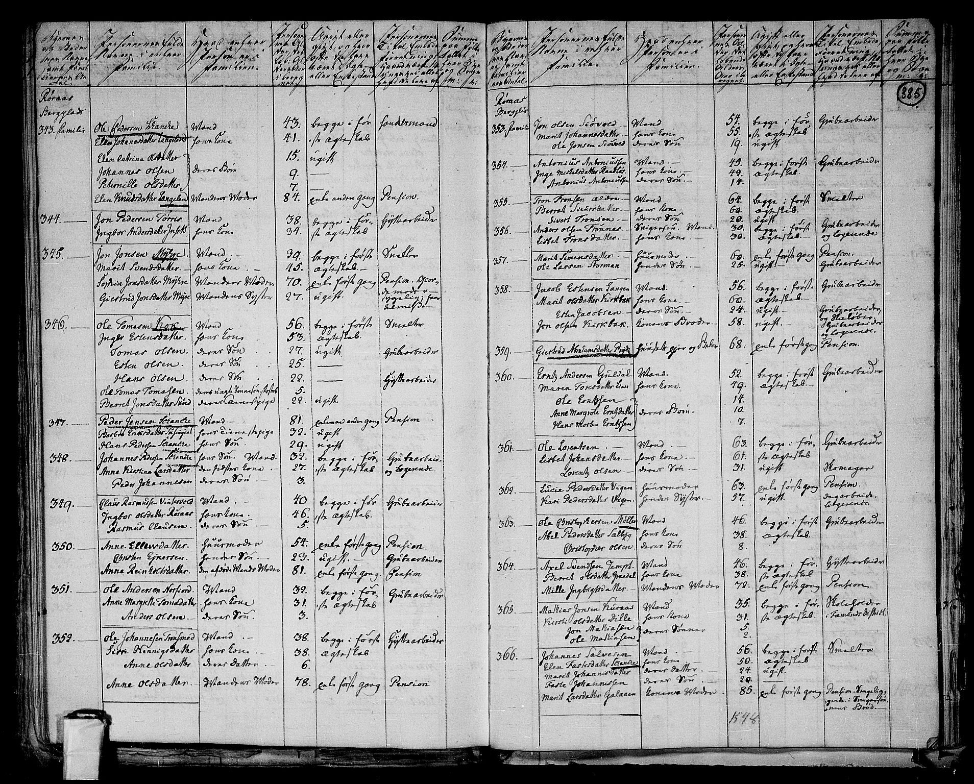 RA, 1801 census for 1640P Røros, 1801, p. 384b-385a