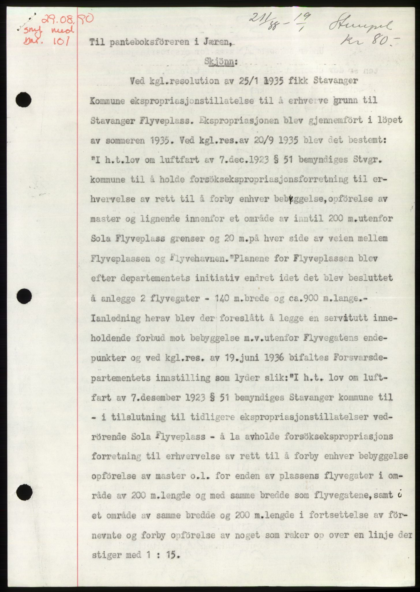 Jæren sorenskriveri, SAST/A-100310/03/G/Gba/L0070: Mortgage book, 1938-1938, Diary no: : 211/1938
