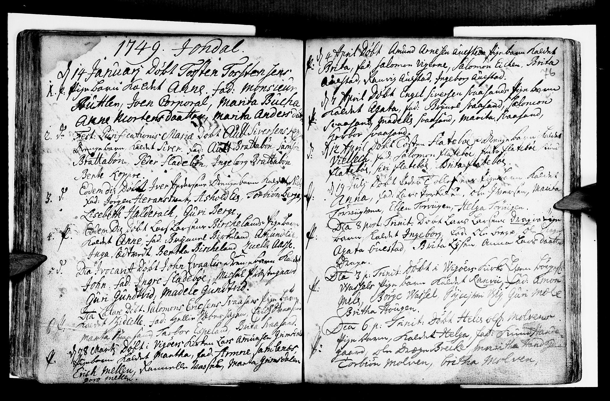 Strandebarm sokneprestembete, SAB/A-78401/H/Haa: Parish register (official) no. A 2 /2, 1727-1750, p. 76