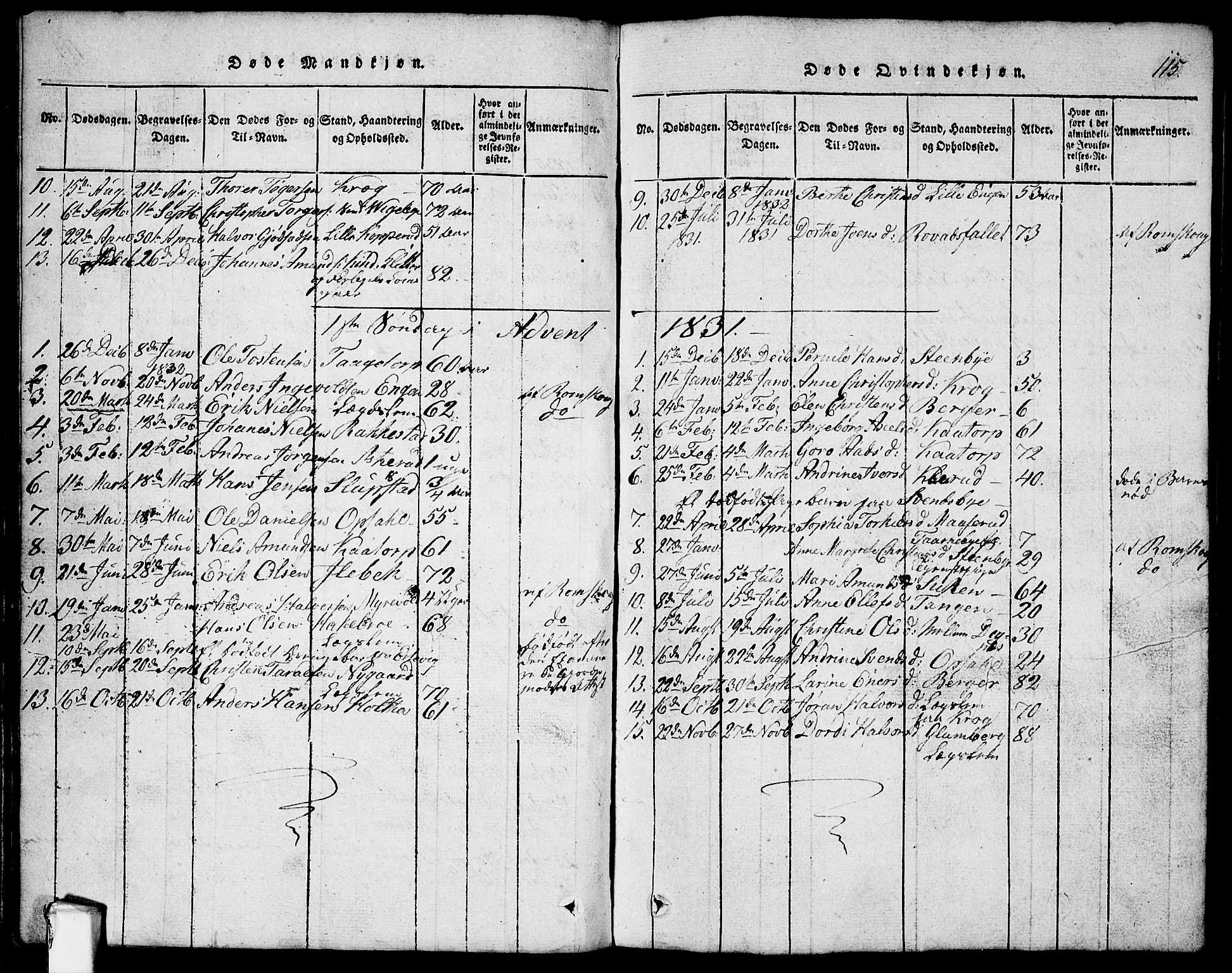 Rødenes prestekontor Kirkebøker, AV/SAO-A-2005/G/Ga/L0001: Parish register (copy) no.  I 1, 1814-1841, p. 115