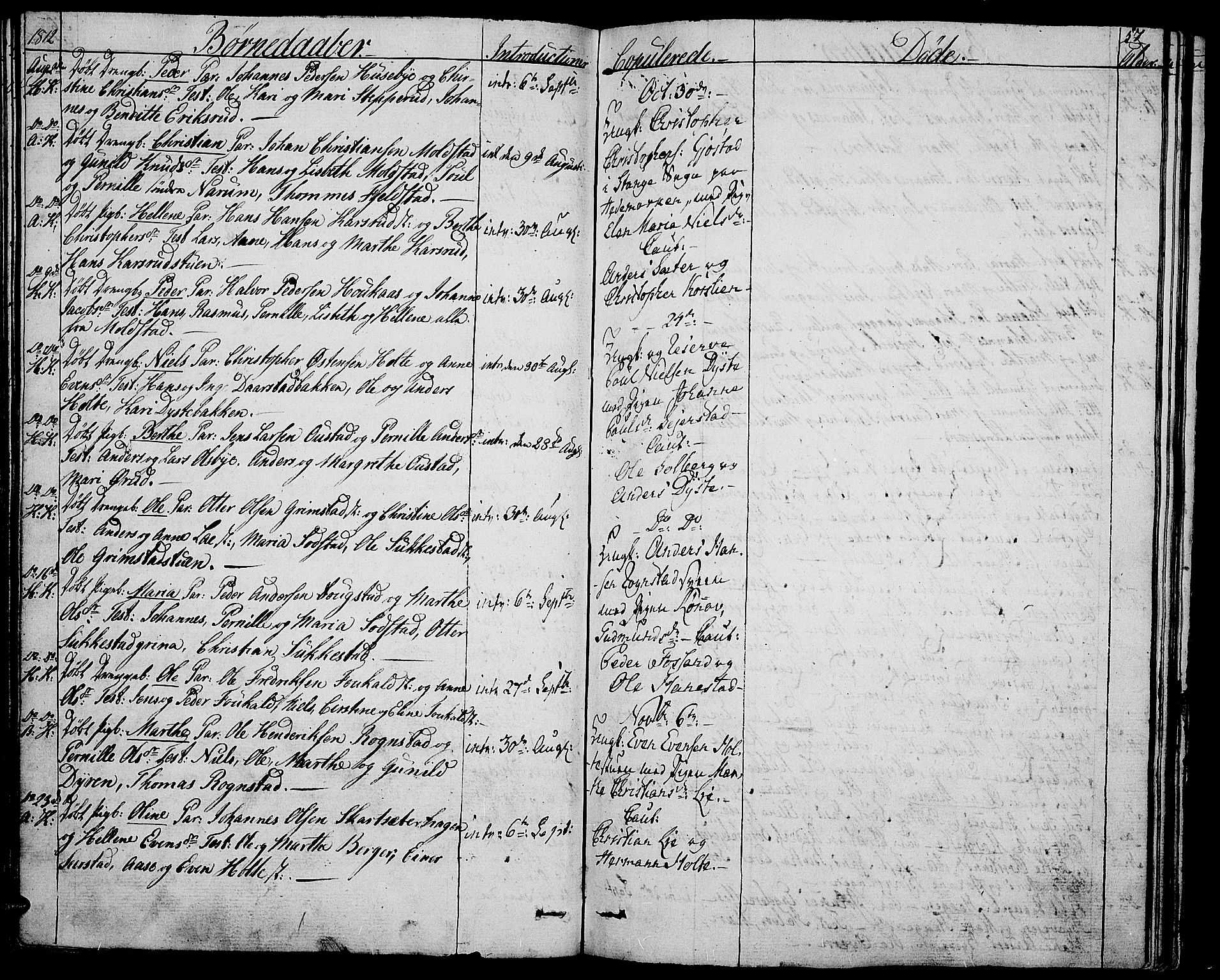 Toten prestekontor, SAH/PREST-102/H/Ha/Haa/L0008: Parish register (official) no. 8, 1809-1814, p. 57