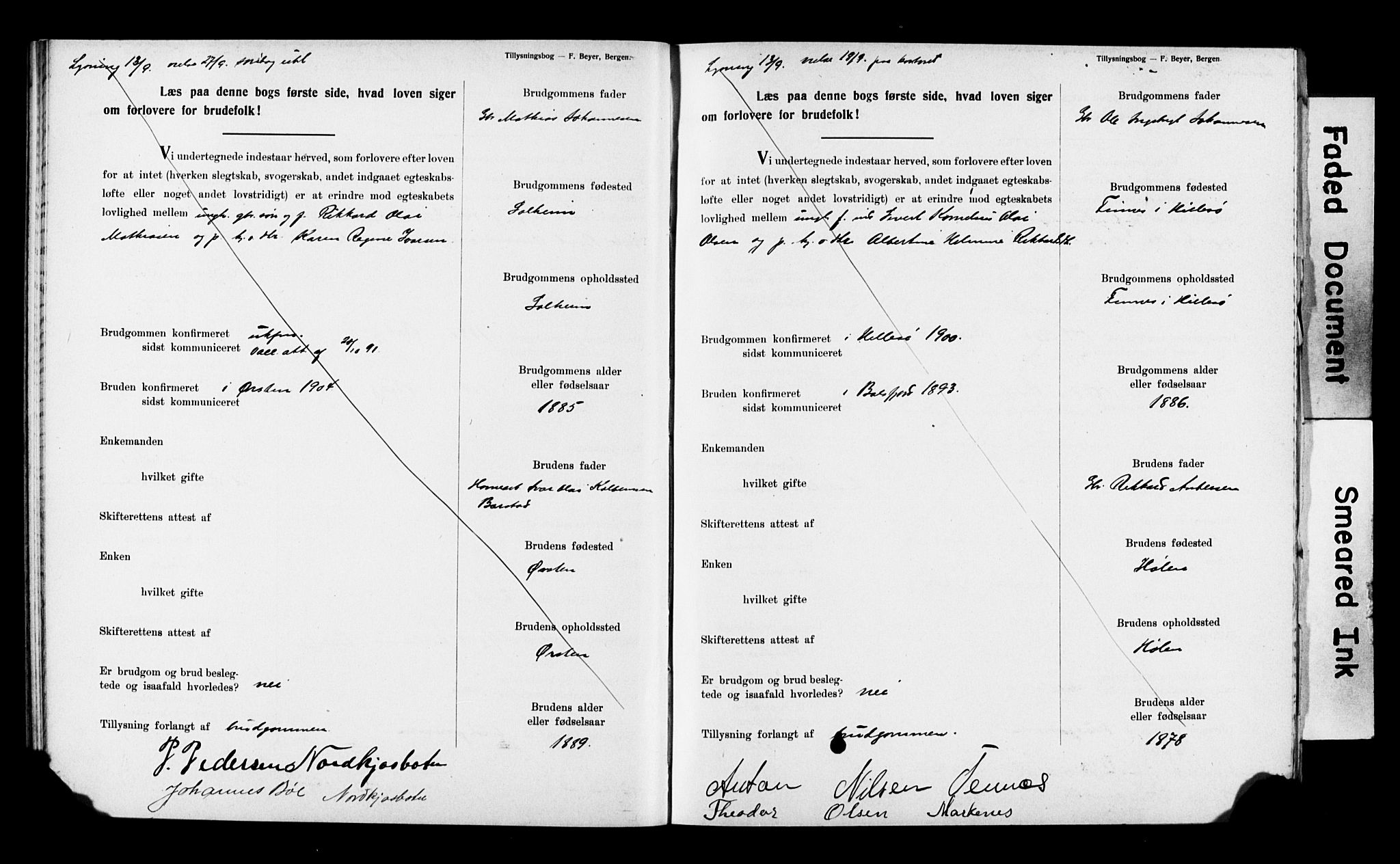 Balsfjord sokneprestembete, AV/SATØ-S-1303/H/Hd/L0032: Banns register no. 32, 1907-1910