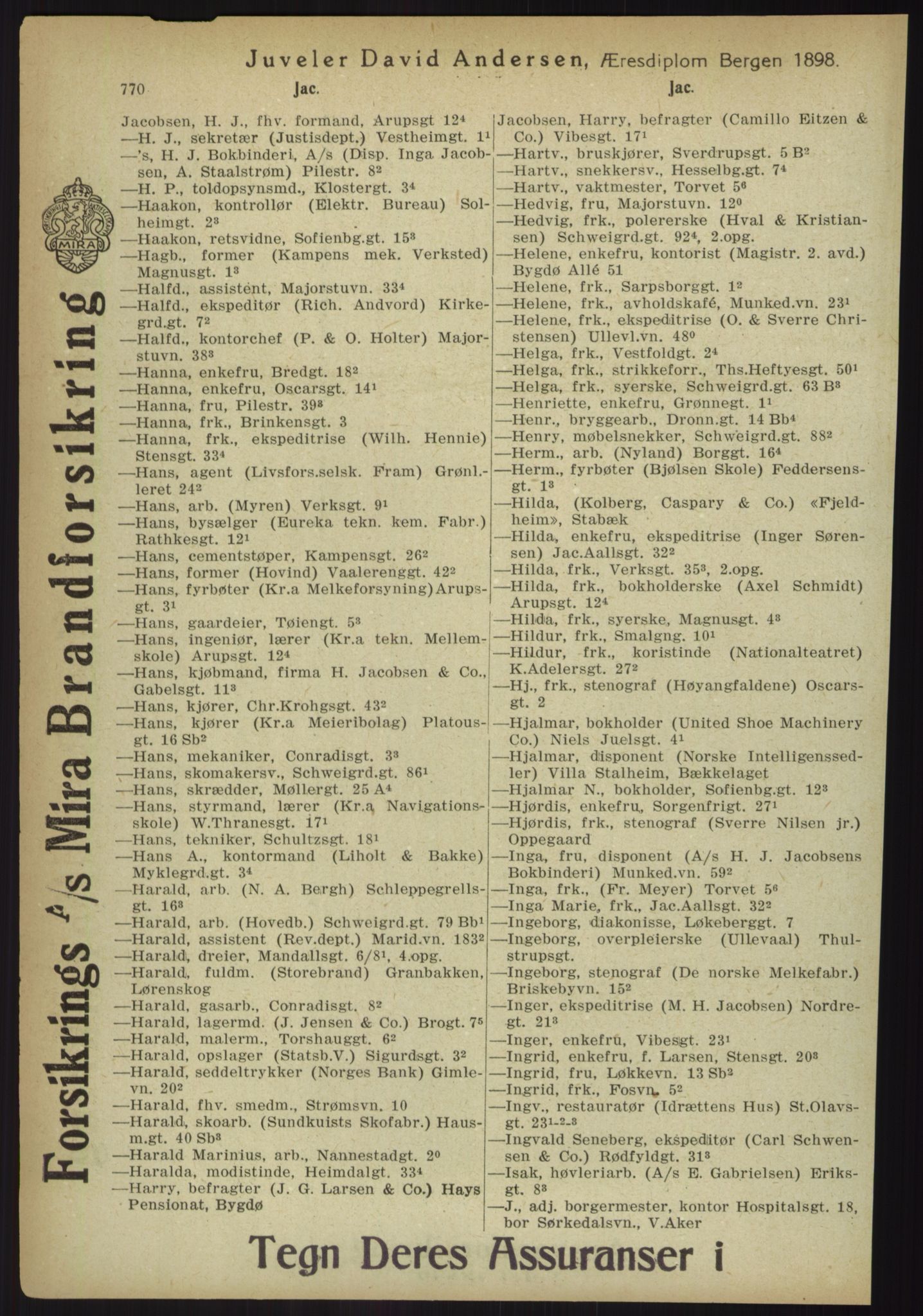 Kristiania/Oslo adressebok, PUBL/-, 1918, p. 795