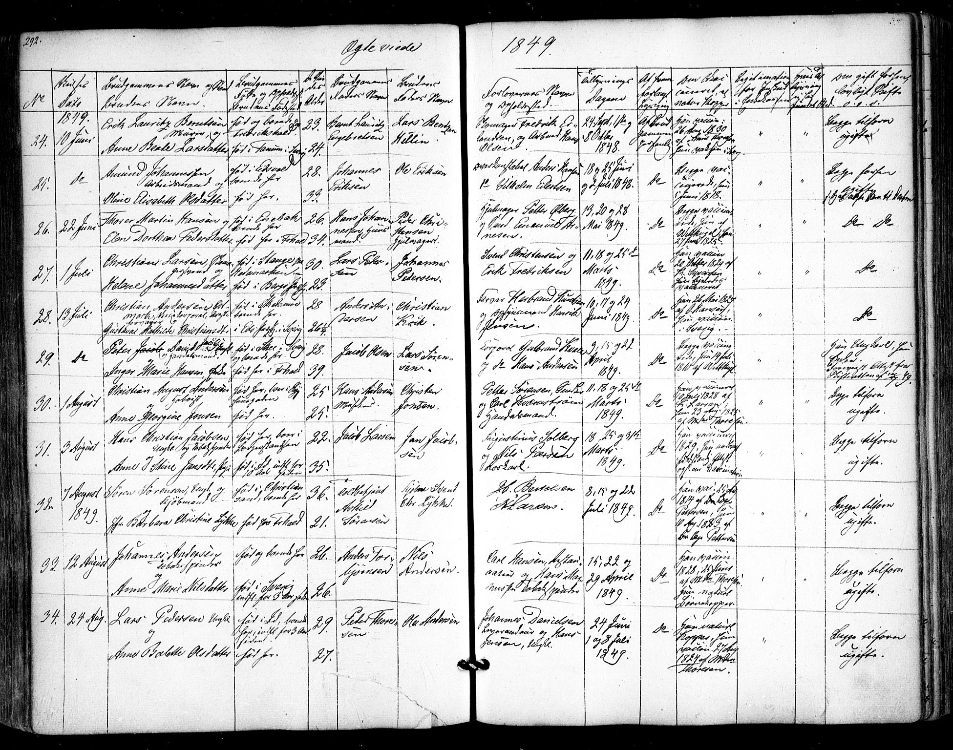 Halden prestekontor Kirkebøker, SAO/A-10909/F/Fa/L0006: Parish register (official) no. I 6, 1845-1856, p. 292