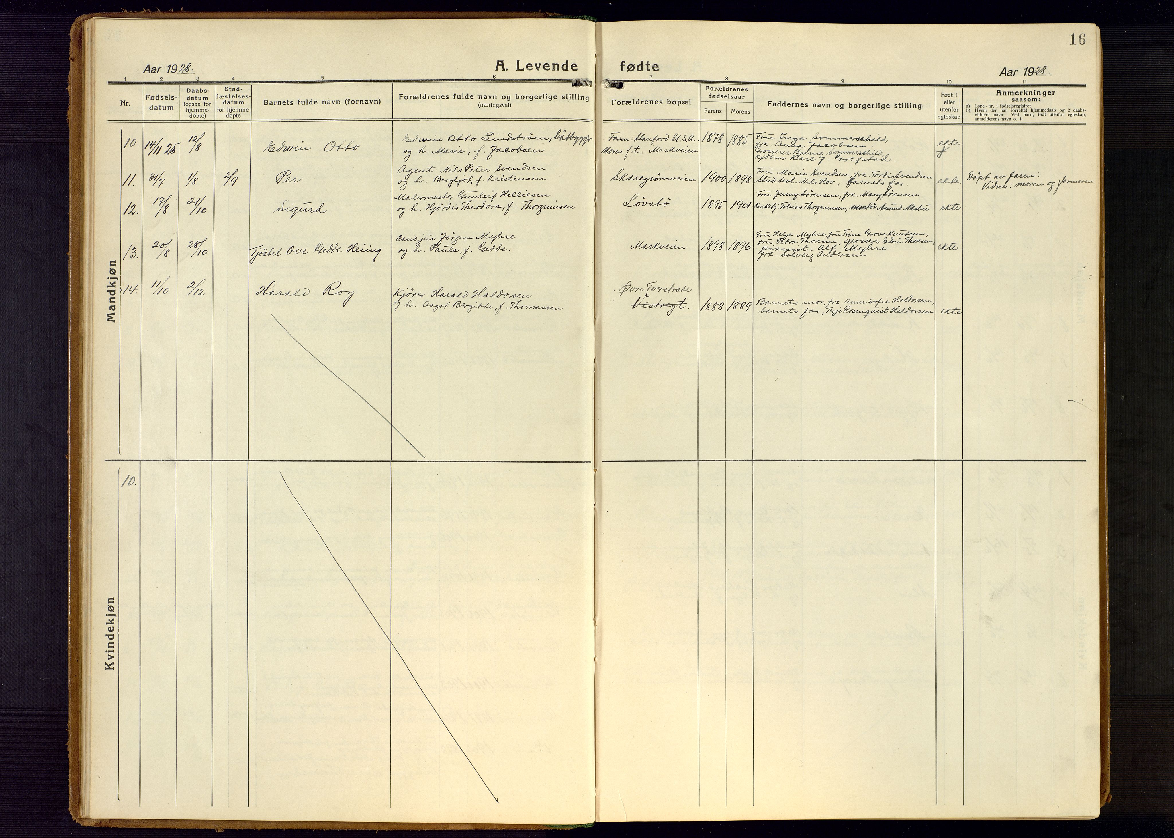 Grimstad sokneprestkontor, AV/SAK-1111-0017/F/Fb/L0002: Parish register (copy) no. B 2, 1923-1949, p. 16