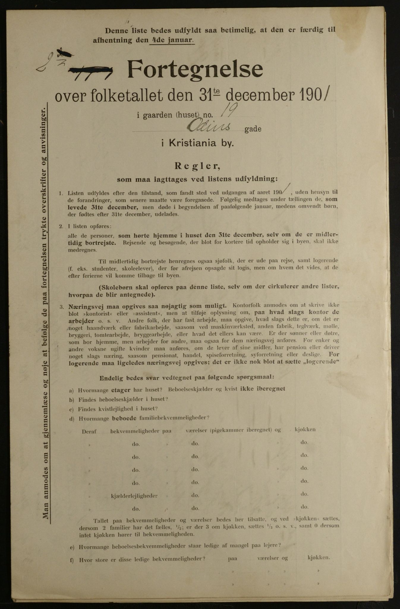 OBA, Municipal Census 1901 for Kristiania, 1901, p. 11493