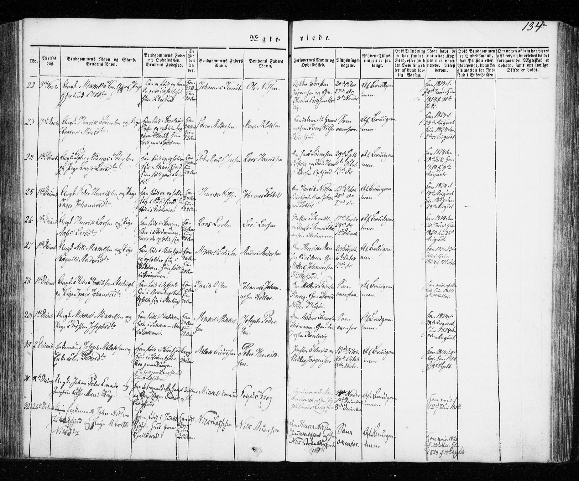Skjervøy sokneprestkontor, SATØ/S-1300/H/Ha/Haa/L0005kirke: Parish register (official) no. 5, 1838-1847, p. 134