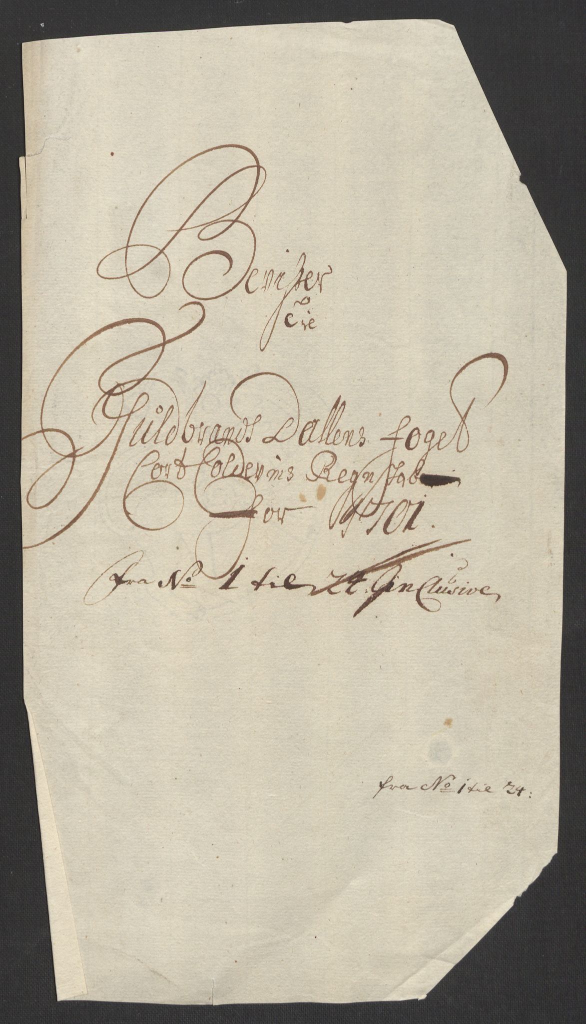 Rentekammeret inntil 1814, Reviderte regnskaper, Fogderegnskap, AV/RA-EA-4092/R17/L1174: Fogderegnskap Gudbrandsdal, 1701, p. 25