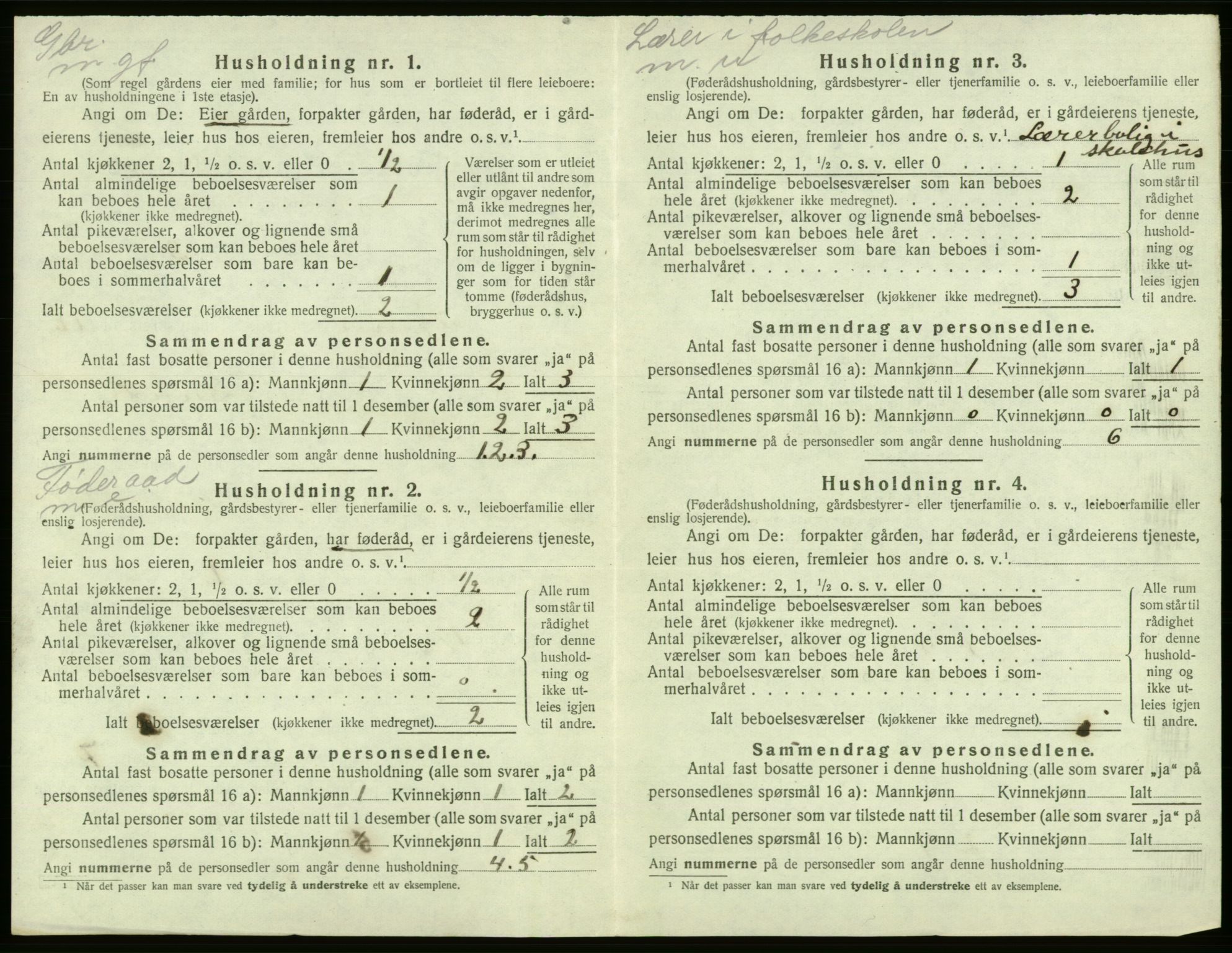 SAB, 1920 census for Tysnes, 1920, p. 1228