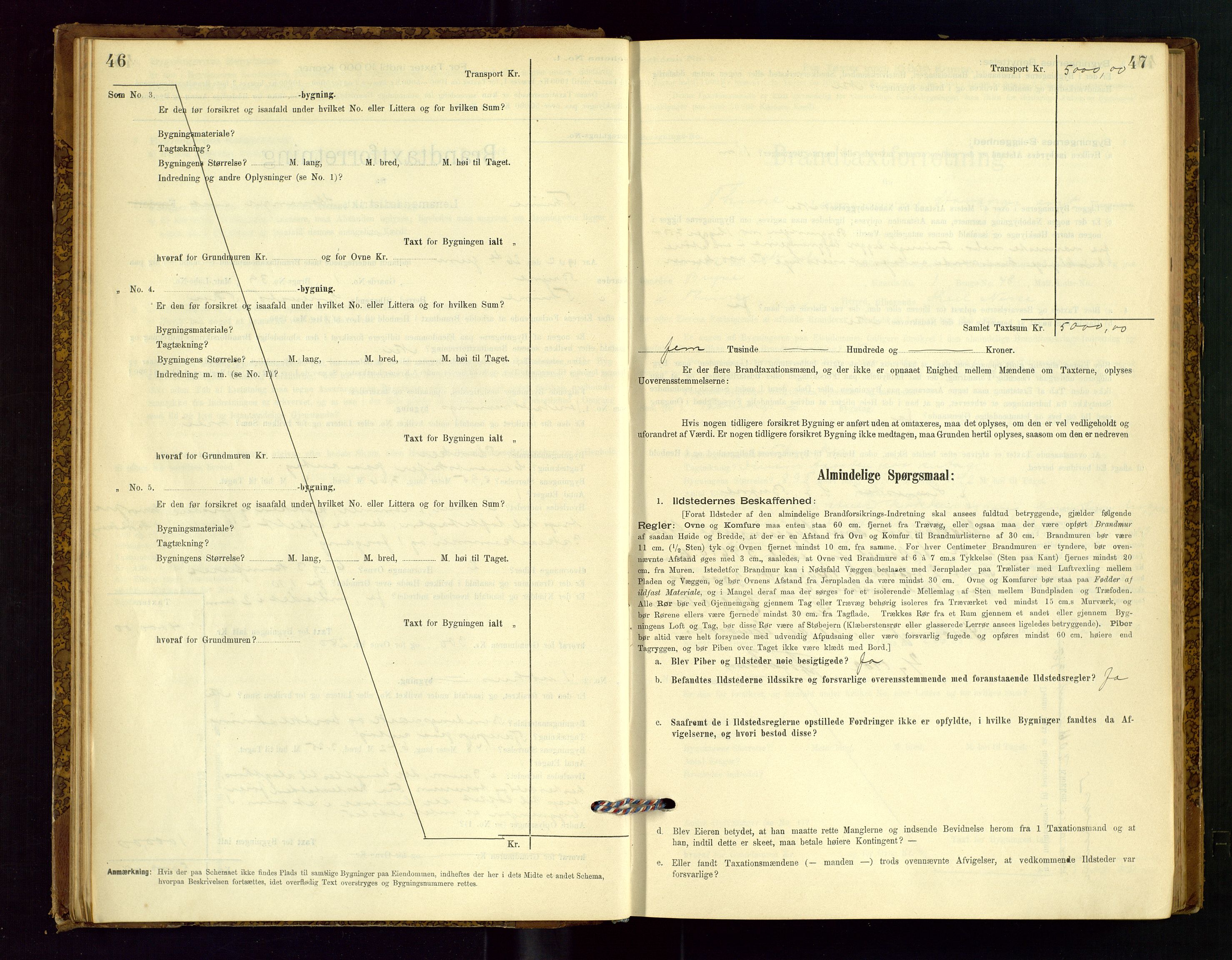 Time lensmannskontor, SAST/A-100420/Gob/L0001: Branntakstprotokoll, 1896-1914, p. 46-47
