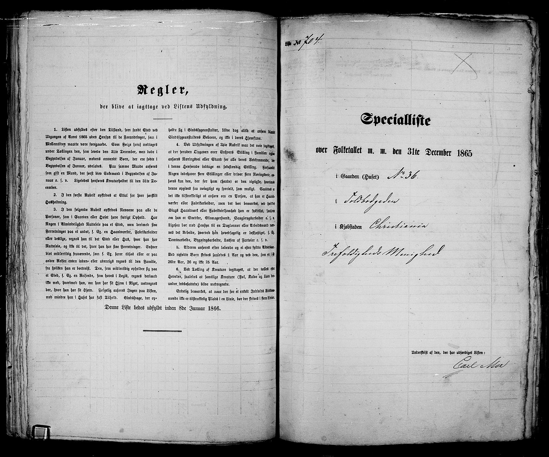 RA, 1865 census for Kristiania, 1865, p. 1825