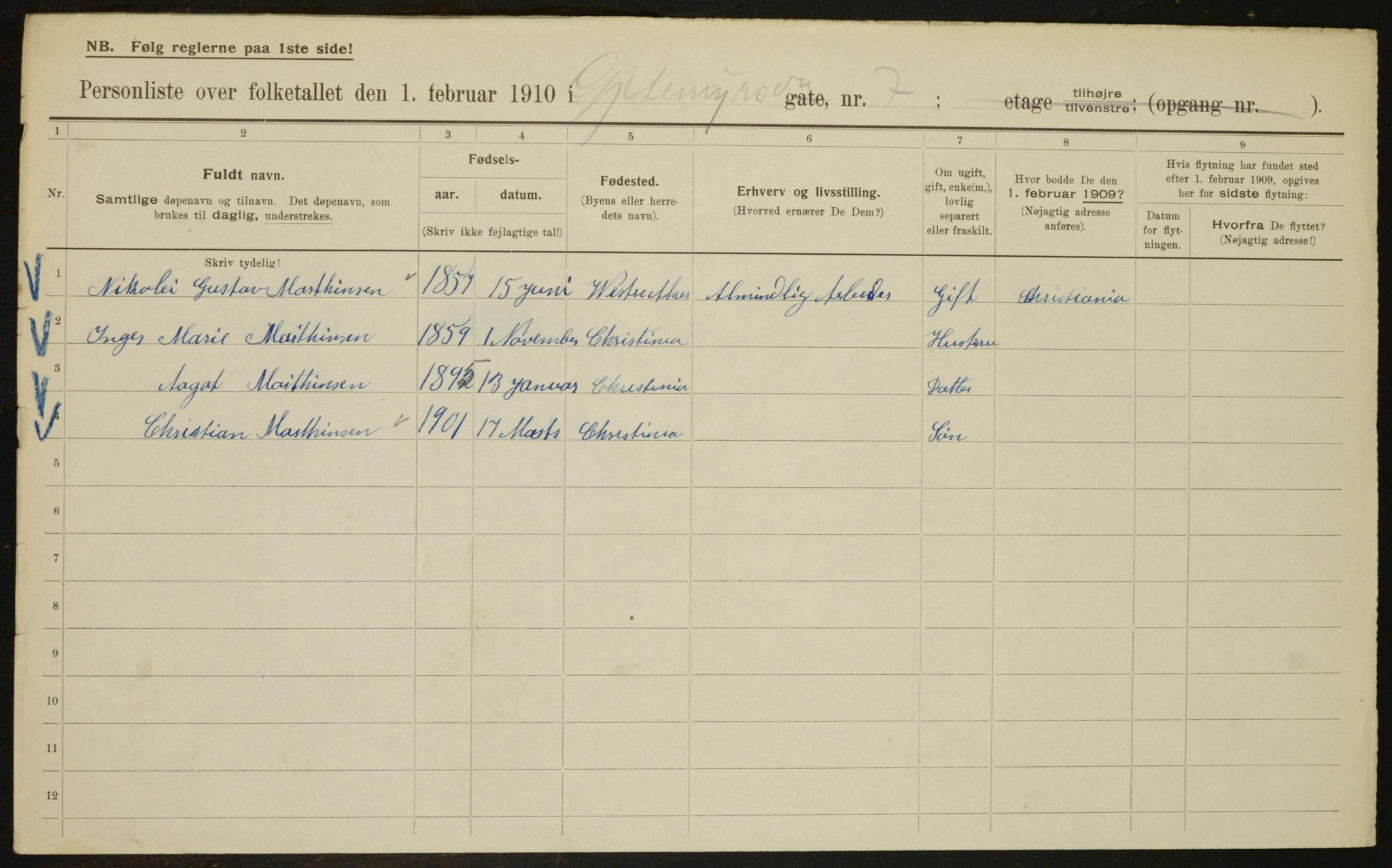 OBA, Municipal Census 1910 for Kristiania, 1910, p. 27328