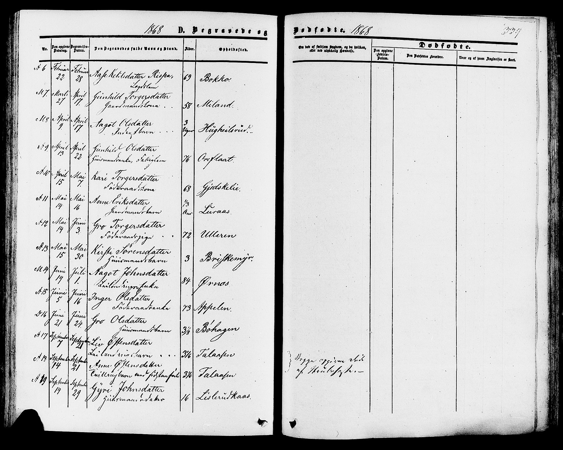 Tinn kirkebøker, SAKO/A-308/F/Fa/L0006: Parish register (official) no. I 6, 1857-1878, p. 339