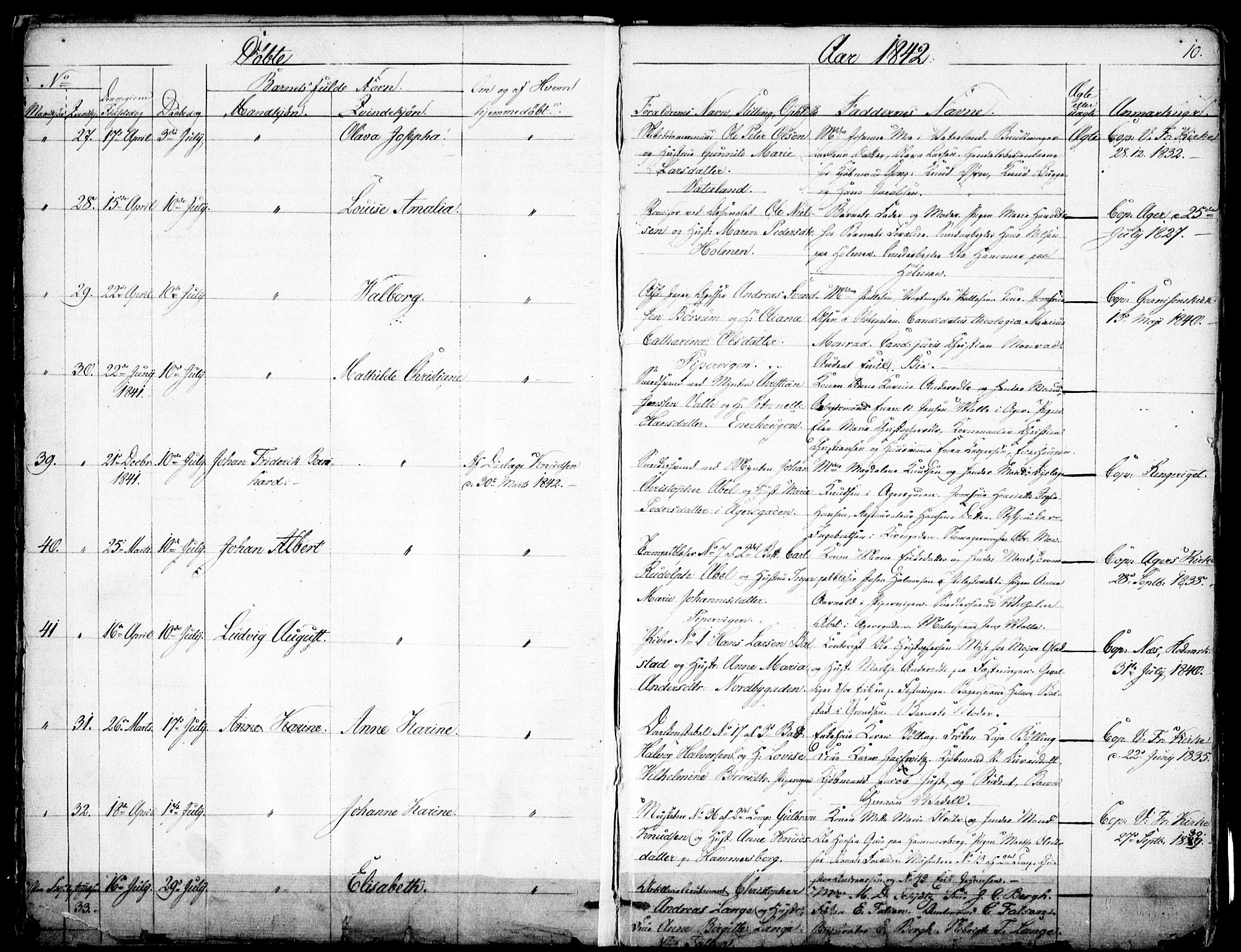 Garnisonsmenigheten Kirkebøker, SAO/A-10846/F/Fa/L0008: Parish register (official) no. 8, 1842-1859, p. 10