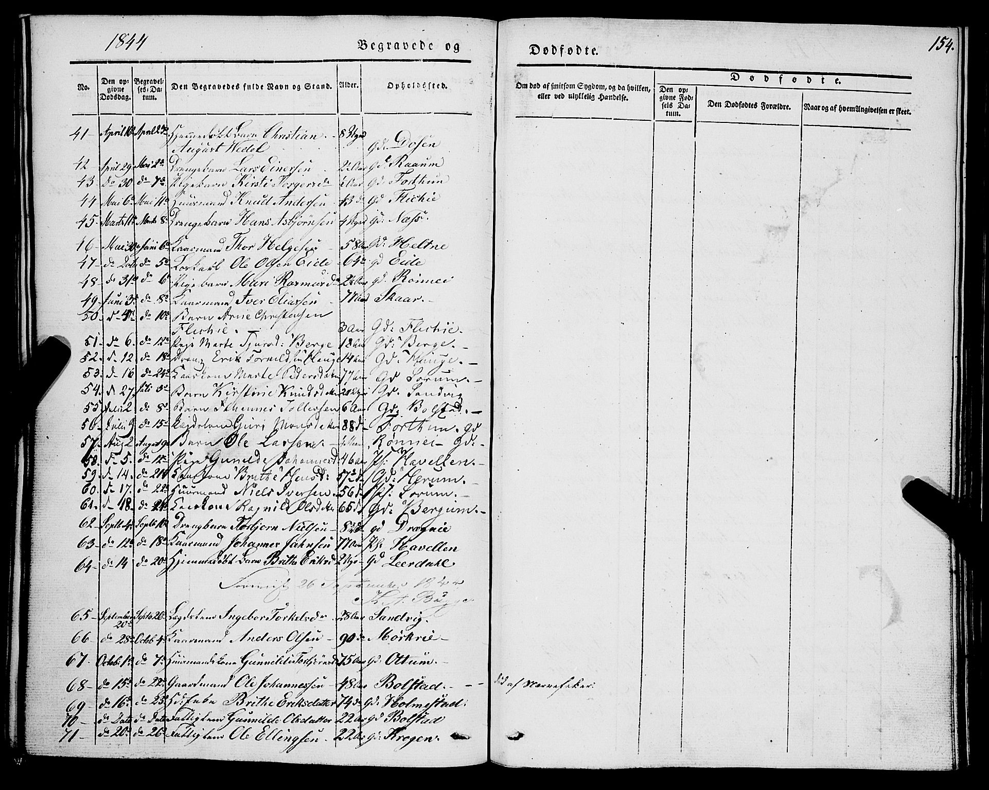 Luster sokneprestembete, SAB/A-81101/H/Haa/Haaa/L0006: Parish register (official) no. A 6, 1840-1848, p. 154