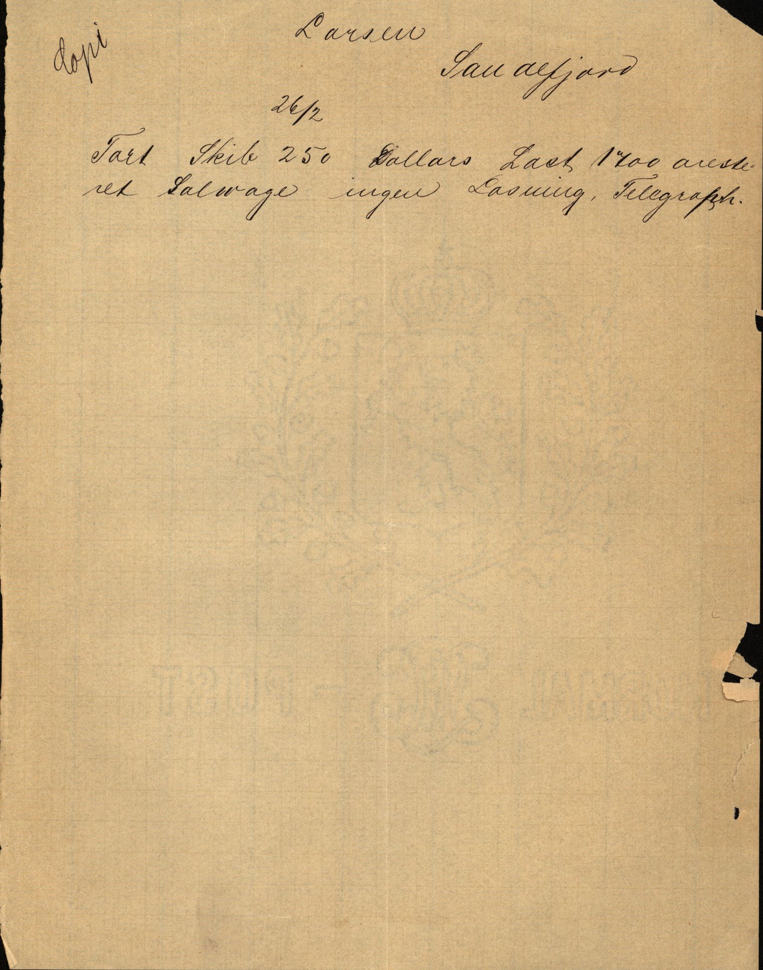 Pa 63 - Østlandske skibsassuranceforening, VEMU/A-1079/G/Ga/L0027/0010: Havaridokumenter / Activ, Svalen, 1891, p. 15