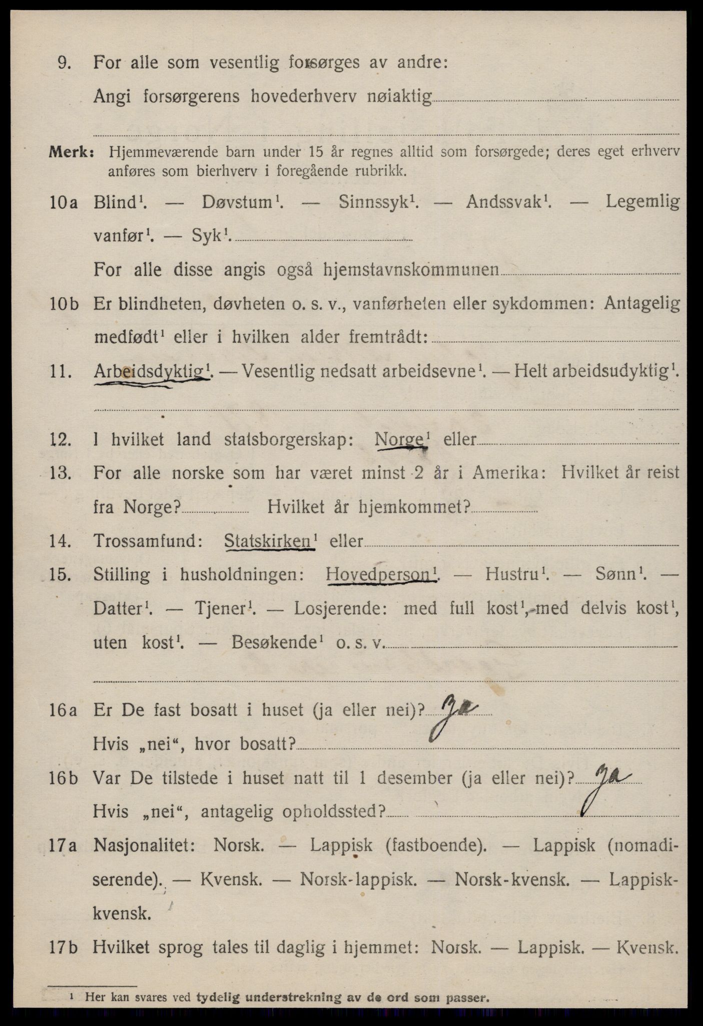 SAT, 1920 census for Røros, 1920, p. 8899