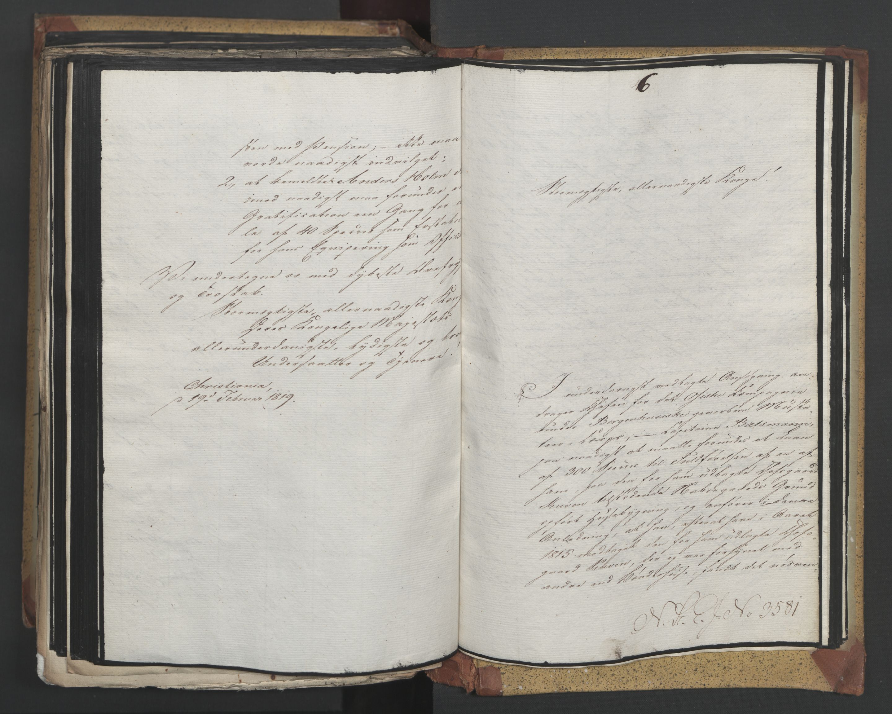 Statsrådsavdelingen i Stockholm, AV/RA-S-1003/D/Da/L0017: Regjeringsinnstillinger nr. 3469-3598, 1819, p. 415