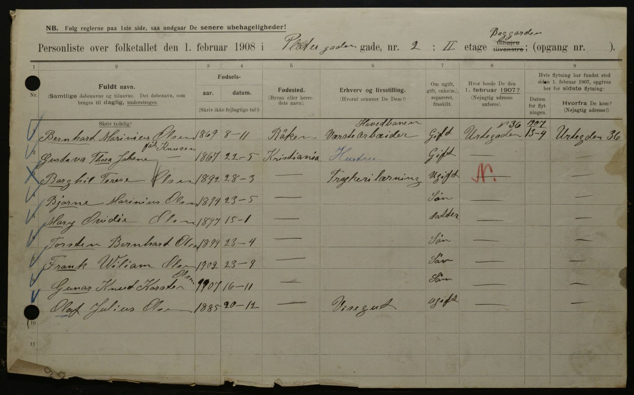 OBA, Municipal Census 1908 for Kristiania, 1908, p. 71984