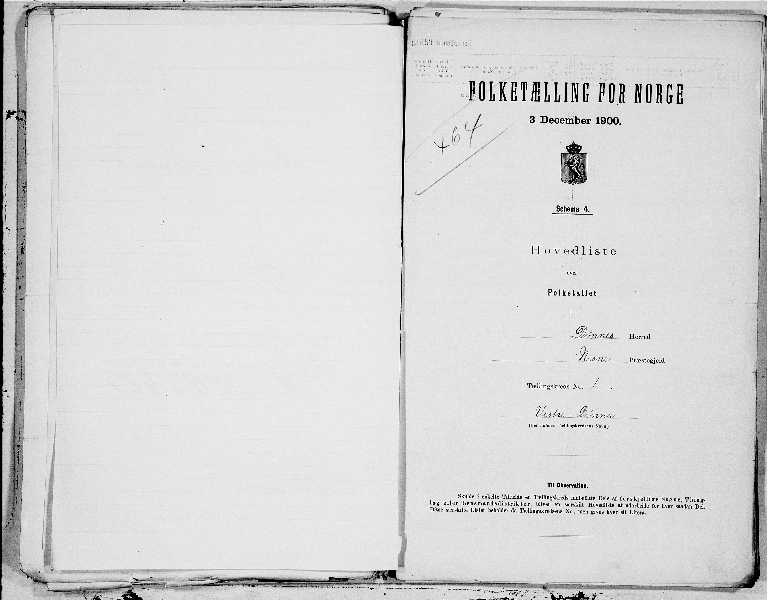 SAT, 1900 census for Dønnes, 1900, p. 2