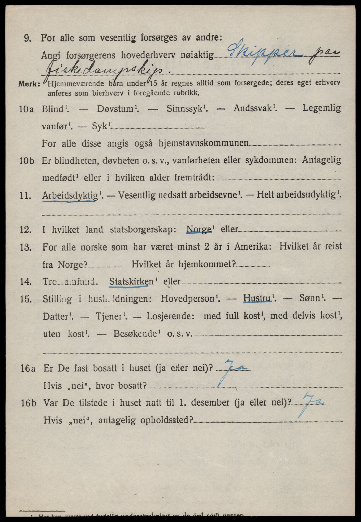 SAT, 1920 census for Vestnes, 1920, p. 3734