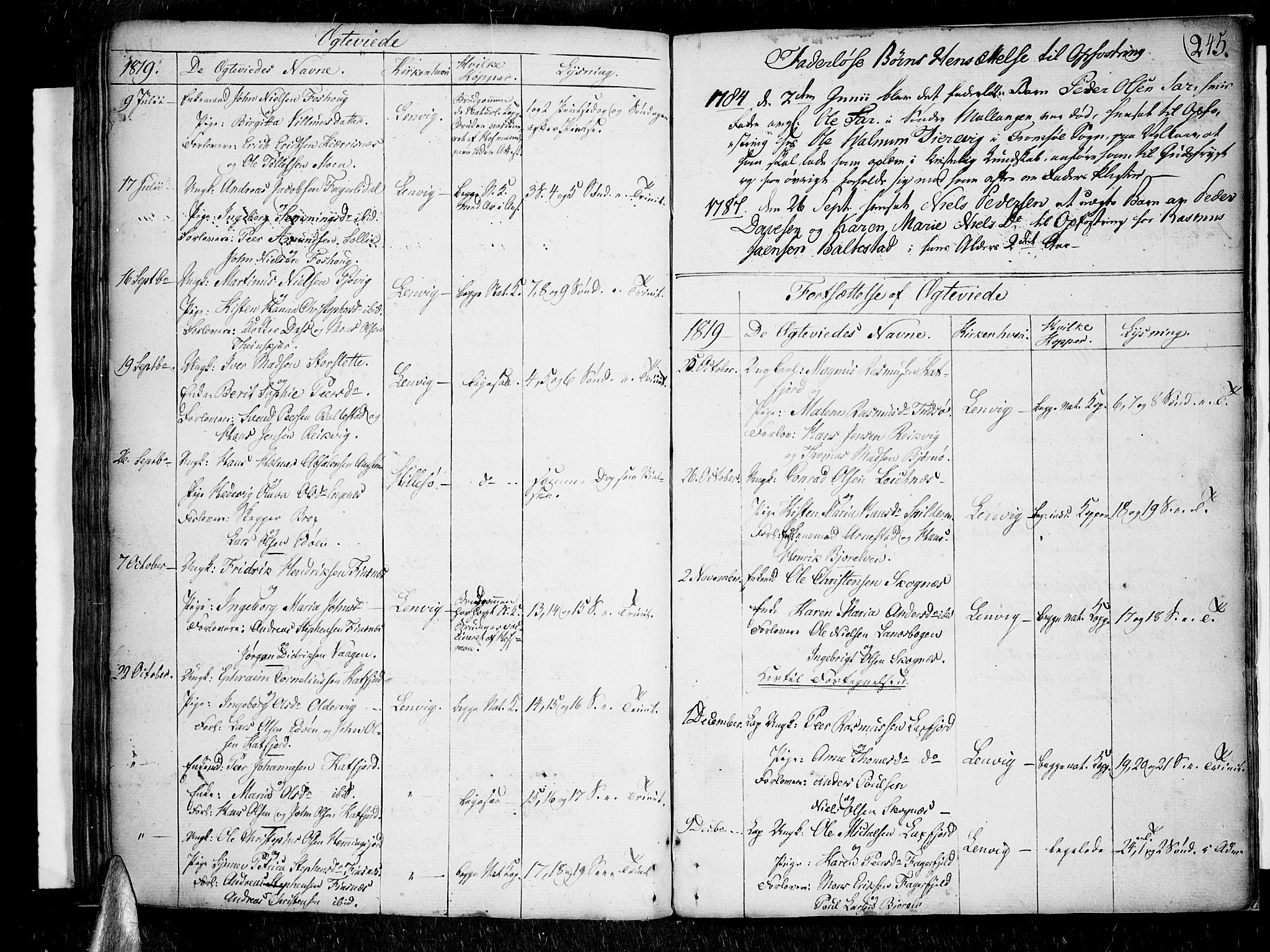 Lenvik sokneprestembete, AV/SATØ-S-1310/H/Ha/Haa/L0002kirke: Parish register (official) no. 2, 1784-1820, p. 245