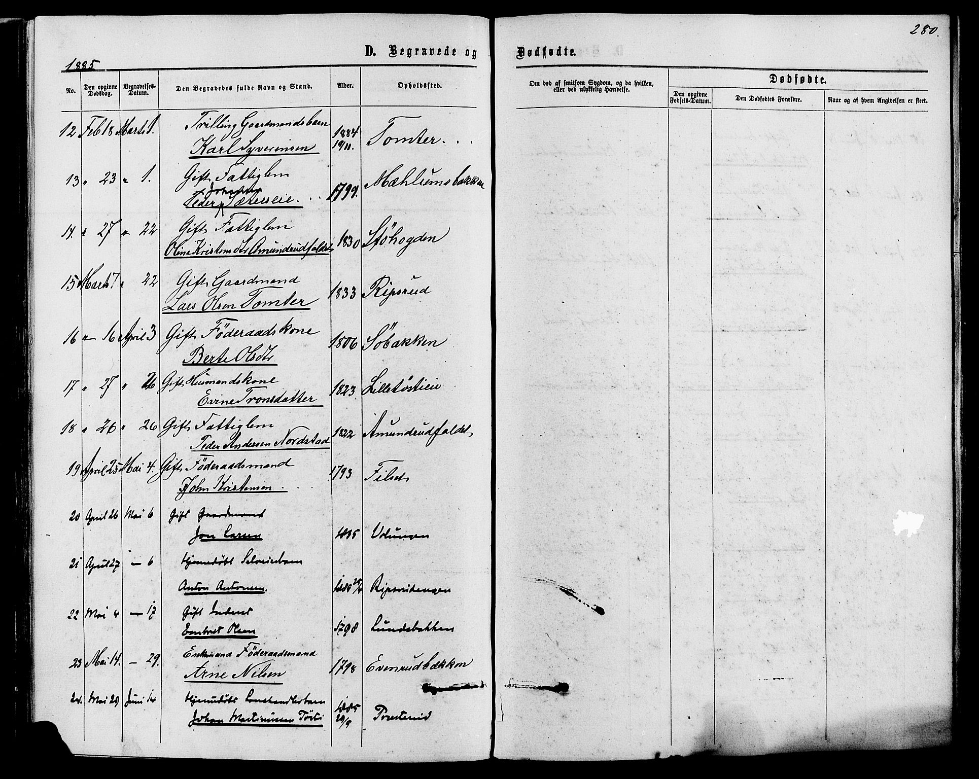 Romedal prestekontor, AV/SAH-PREST-004/K/L0006: Parish register (official) no. 6, 1866-1886, p. 280