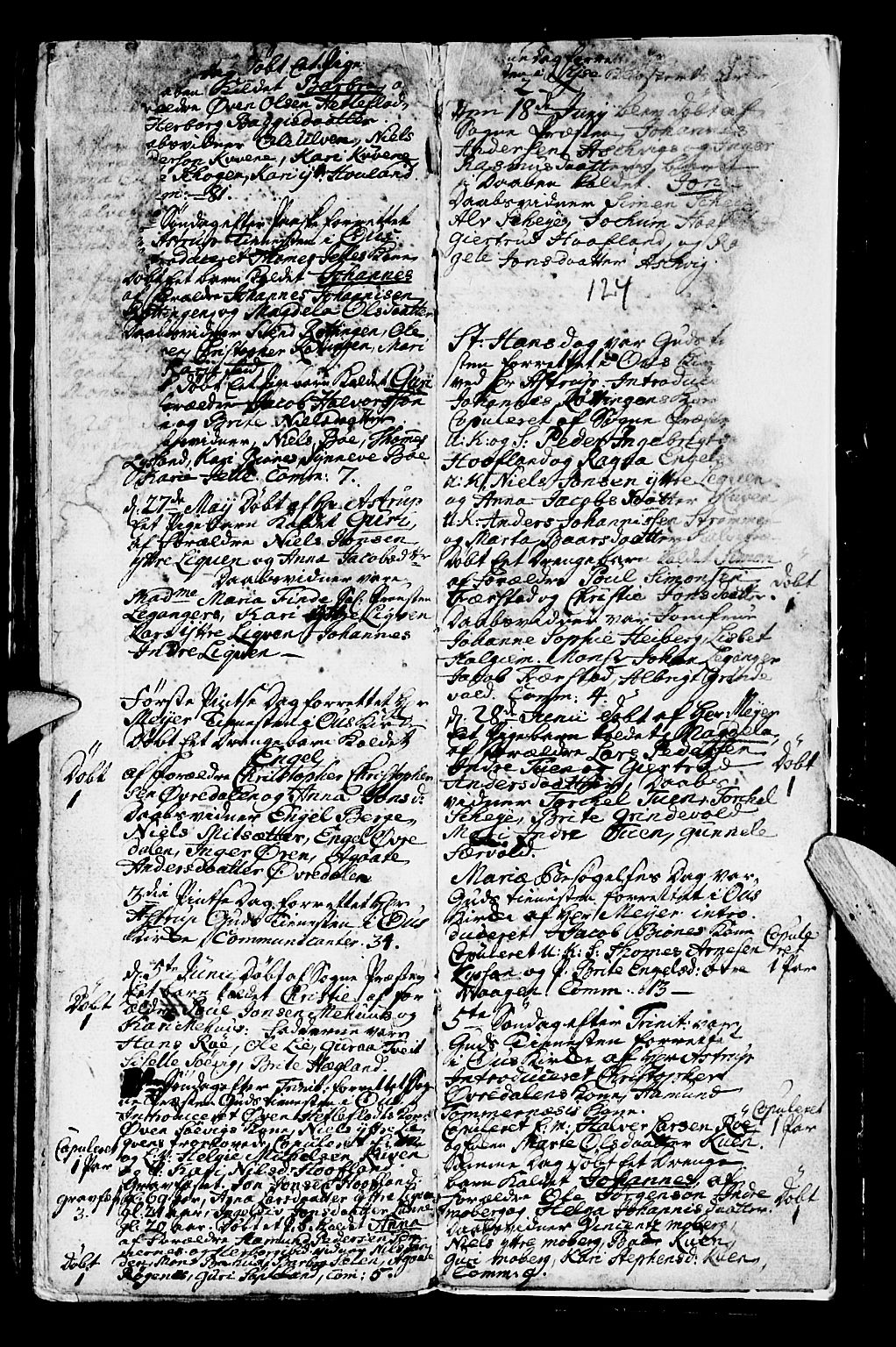 Os sokneprestembete, SAB/A-99929: Parish register (official) no. A 2, 1723-1758, p. 124