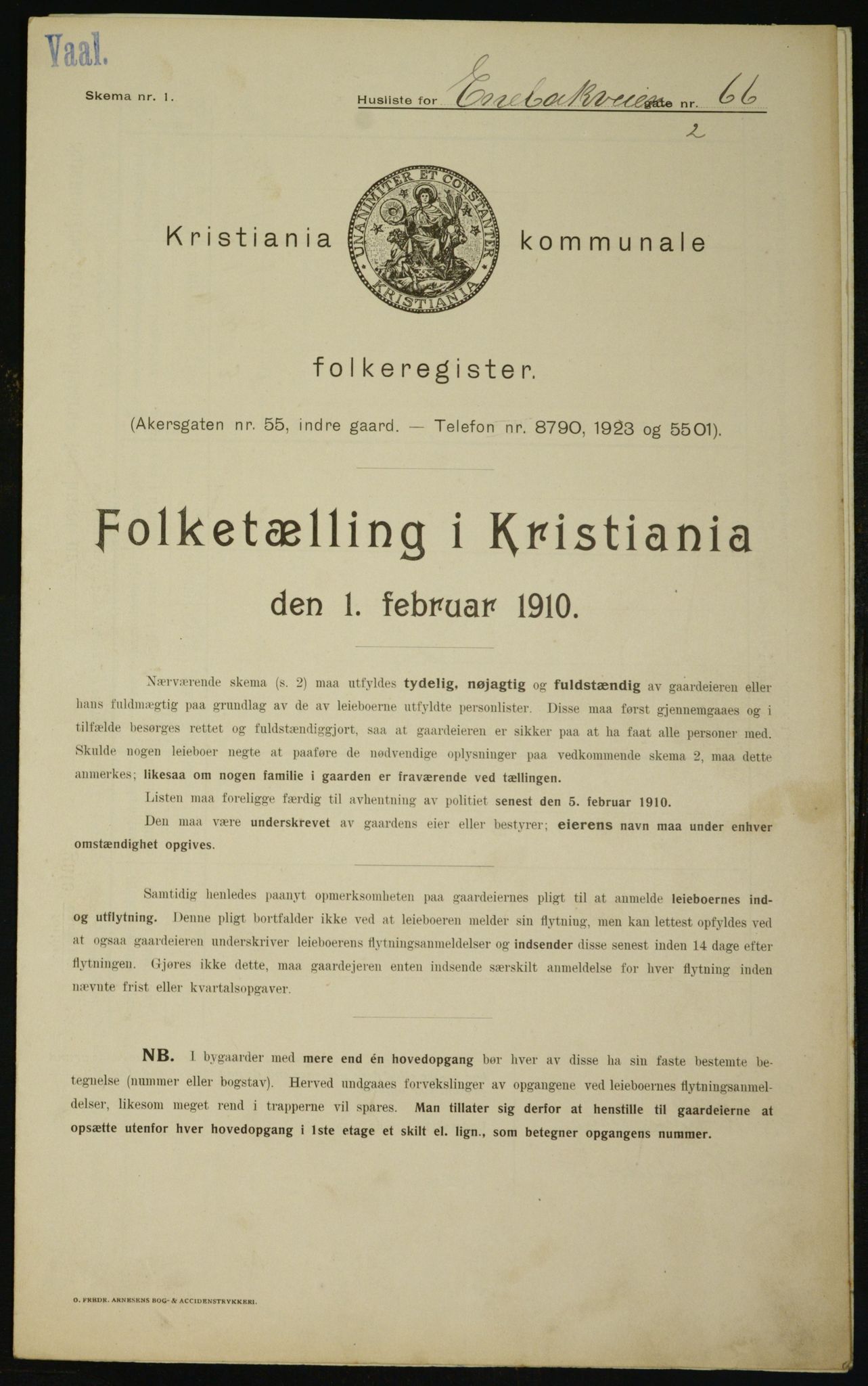 OBA, Municipal Census 1910 for Kristiania, 1910, p. 19670